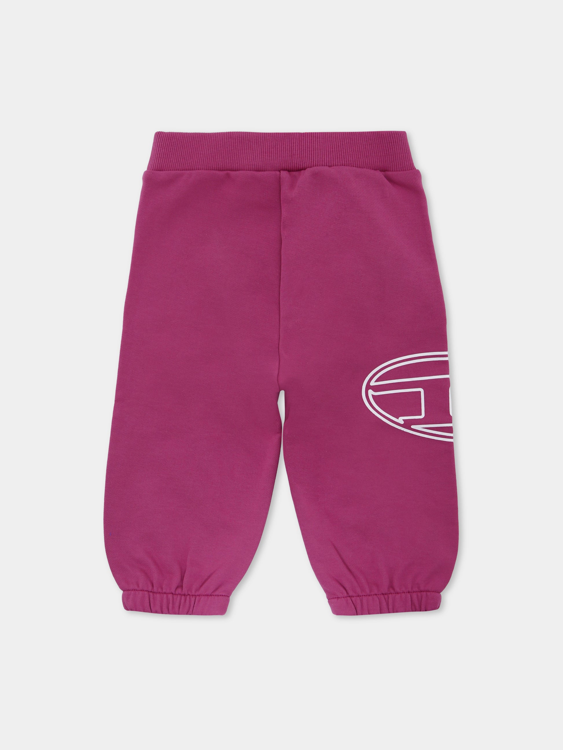 Pantaloni viola per neonata con logo,Diesel,K00693-KYAVF-K624