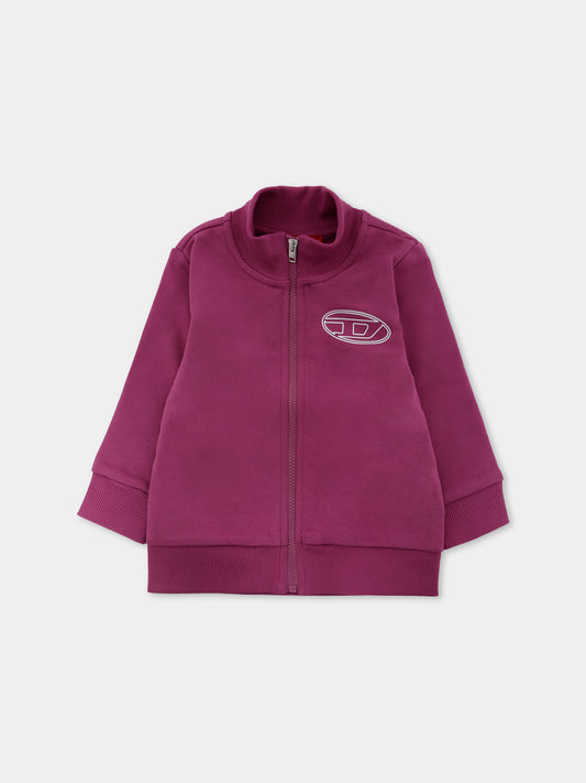 Felpa viola per neonata con logo,Diesel,K00697-KYAVF-K624