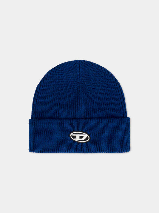 Berretto blu per bambino con logo,Diesel,K00641-KYAZ1-K851