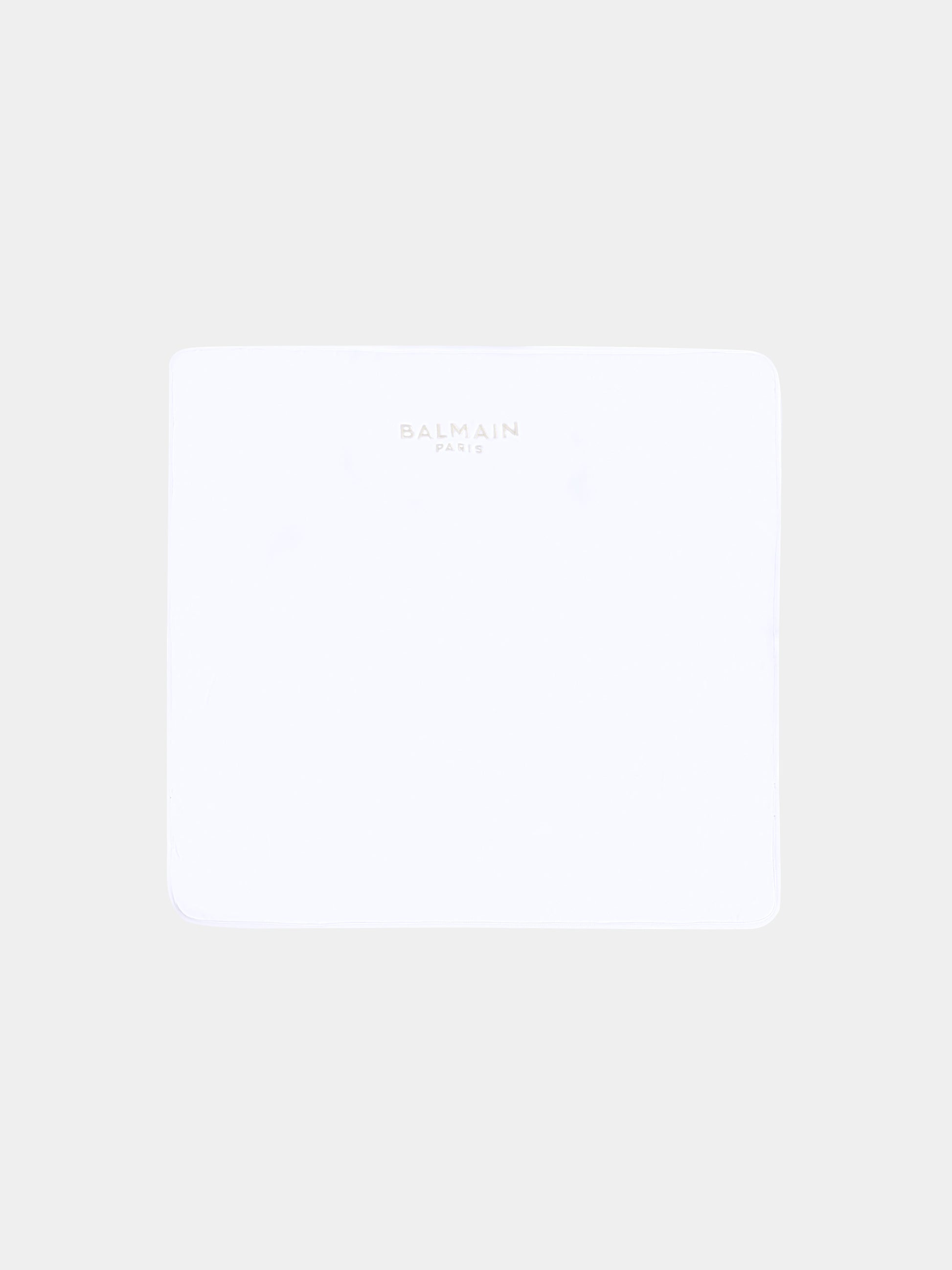 Coperta bianca per neonati con logo,Balmain Kids,BX0510-Z3278 100BG