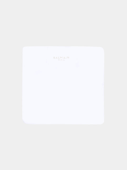 Coperta bianca per neonati con logo,Balmain Kids,BX0510-Z3278 100BG