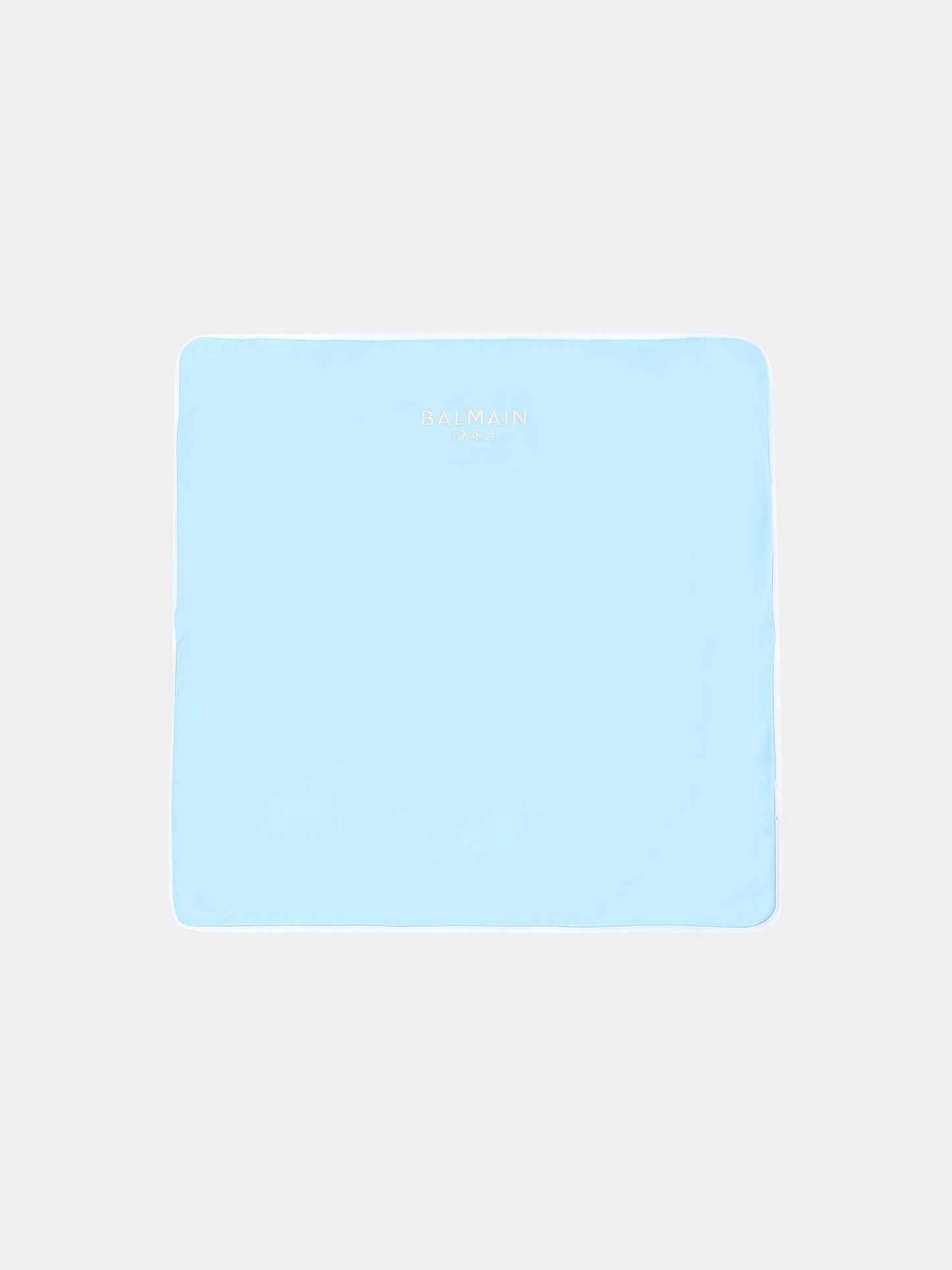 Coperta azzurra per neonato con logo,Balmain Kids,BX0510-Z3278 60RBG