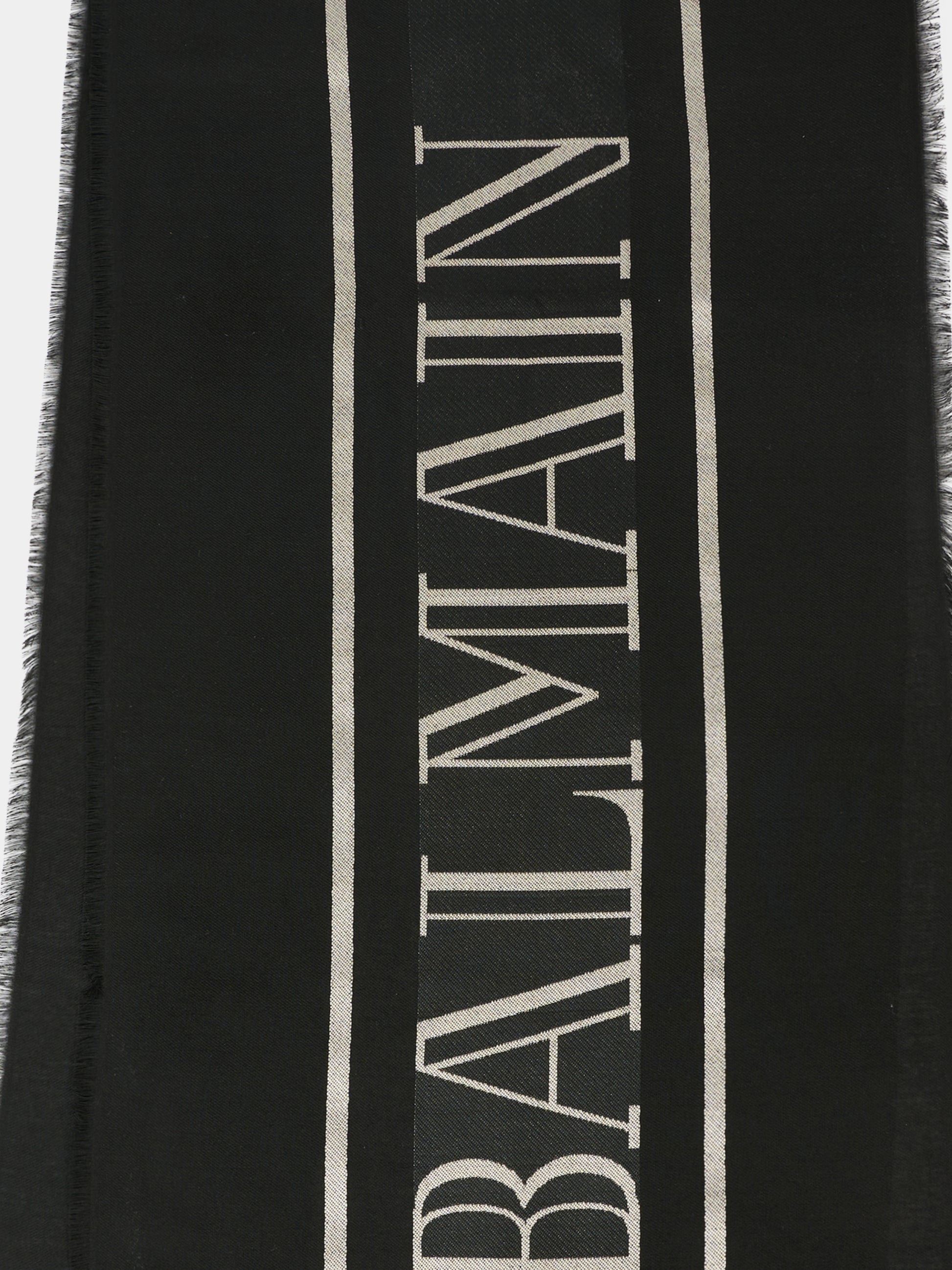 Sciarpa nera per bambini con logo,Balmain Kids,BX0B23-Z3392 930AV