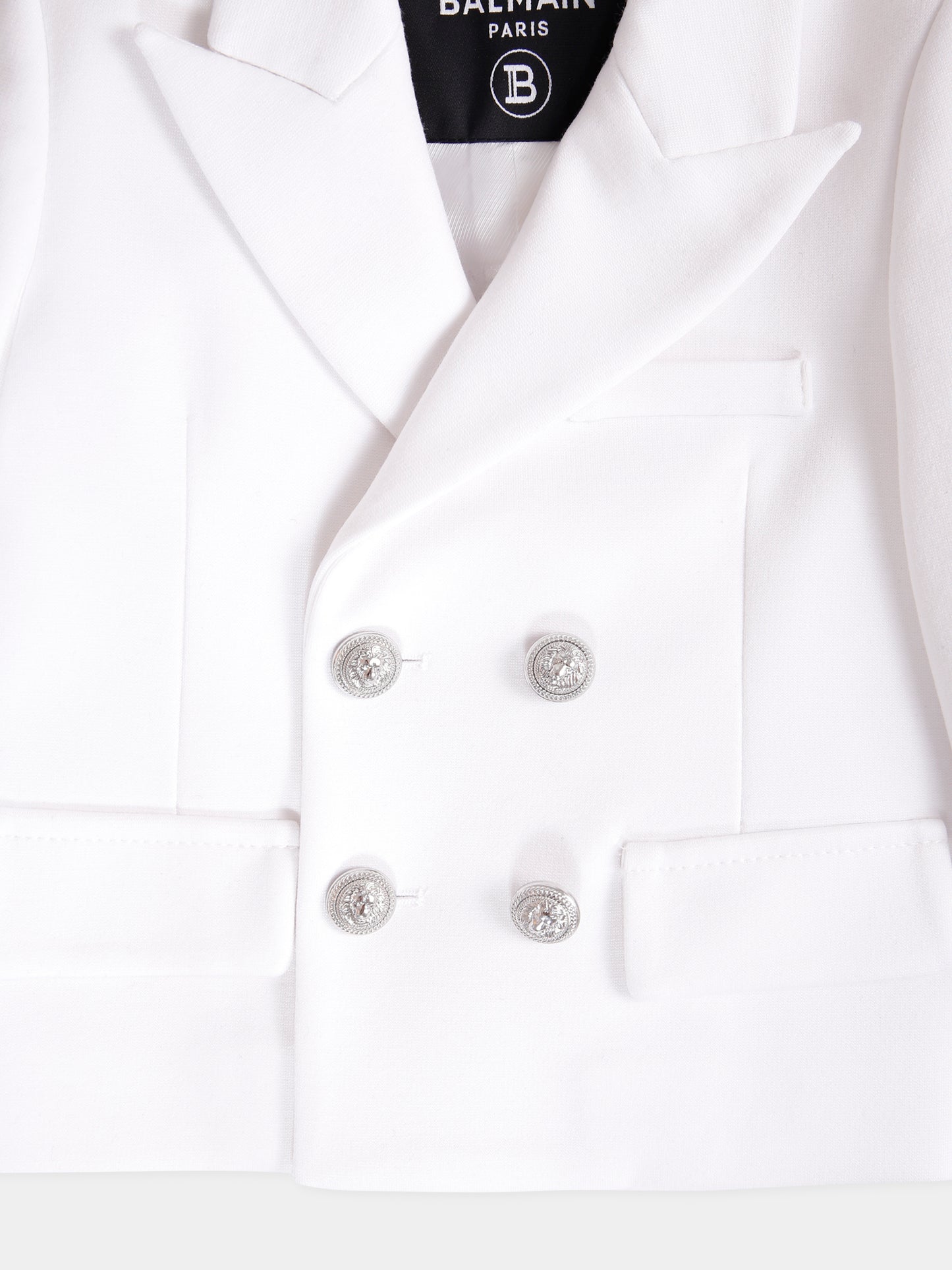 Giacca bianca per neonato con iconico labirinto all over,Balmain Kids,BX2504-J0371 100AG