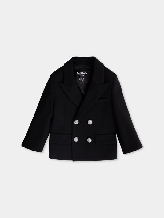 Giacca nera per neonato con iconico labirinto all over,Balmain Kids,BX2504-J0371 930AG