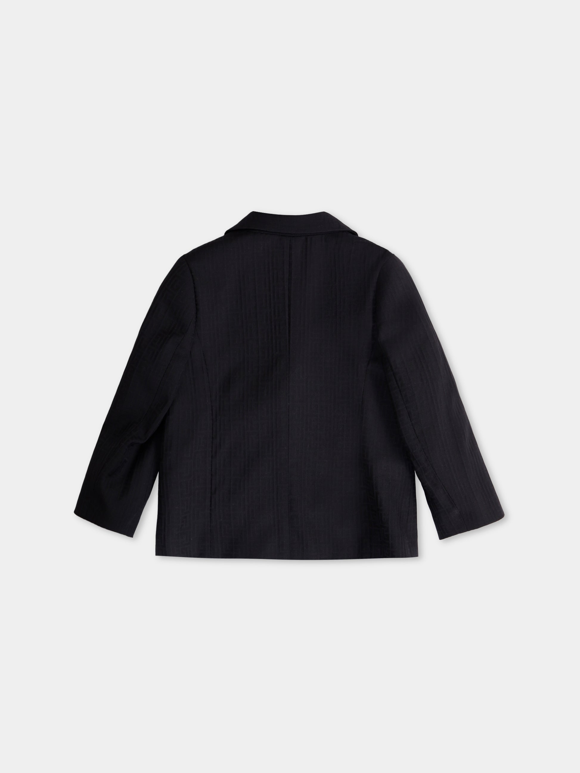 Giacca nera per neonato con iconico labirinto all over,Balmain Kids,BX2514-I0291 930OR