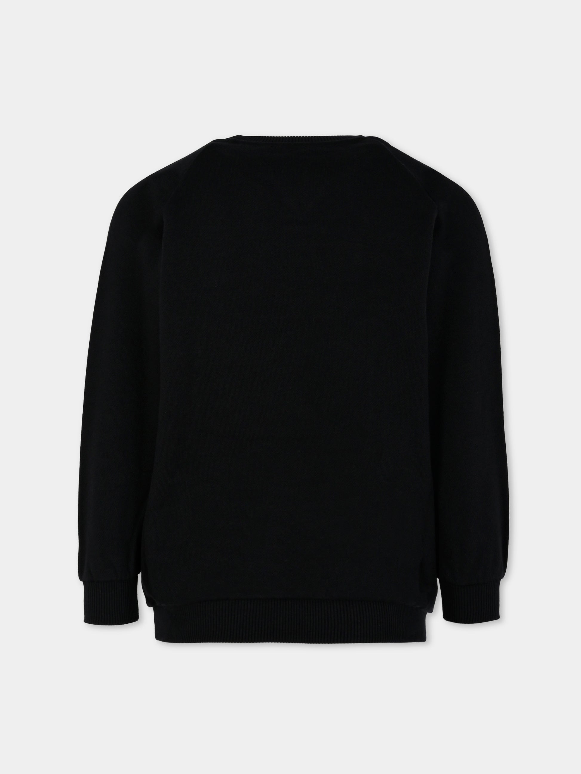 Felpa nera per bambini con logo,Balmain Kids,BX4P80-Z3183 930BC