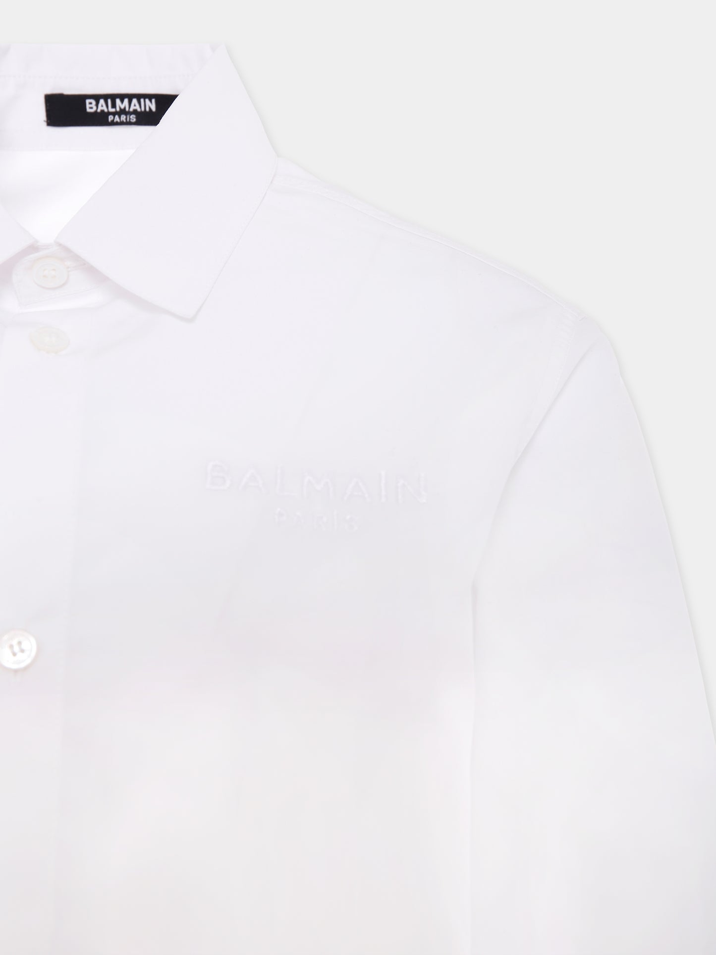 Camicia bianca per bambino con logo,Balmain Kids,BX5P00-P0536 100BC