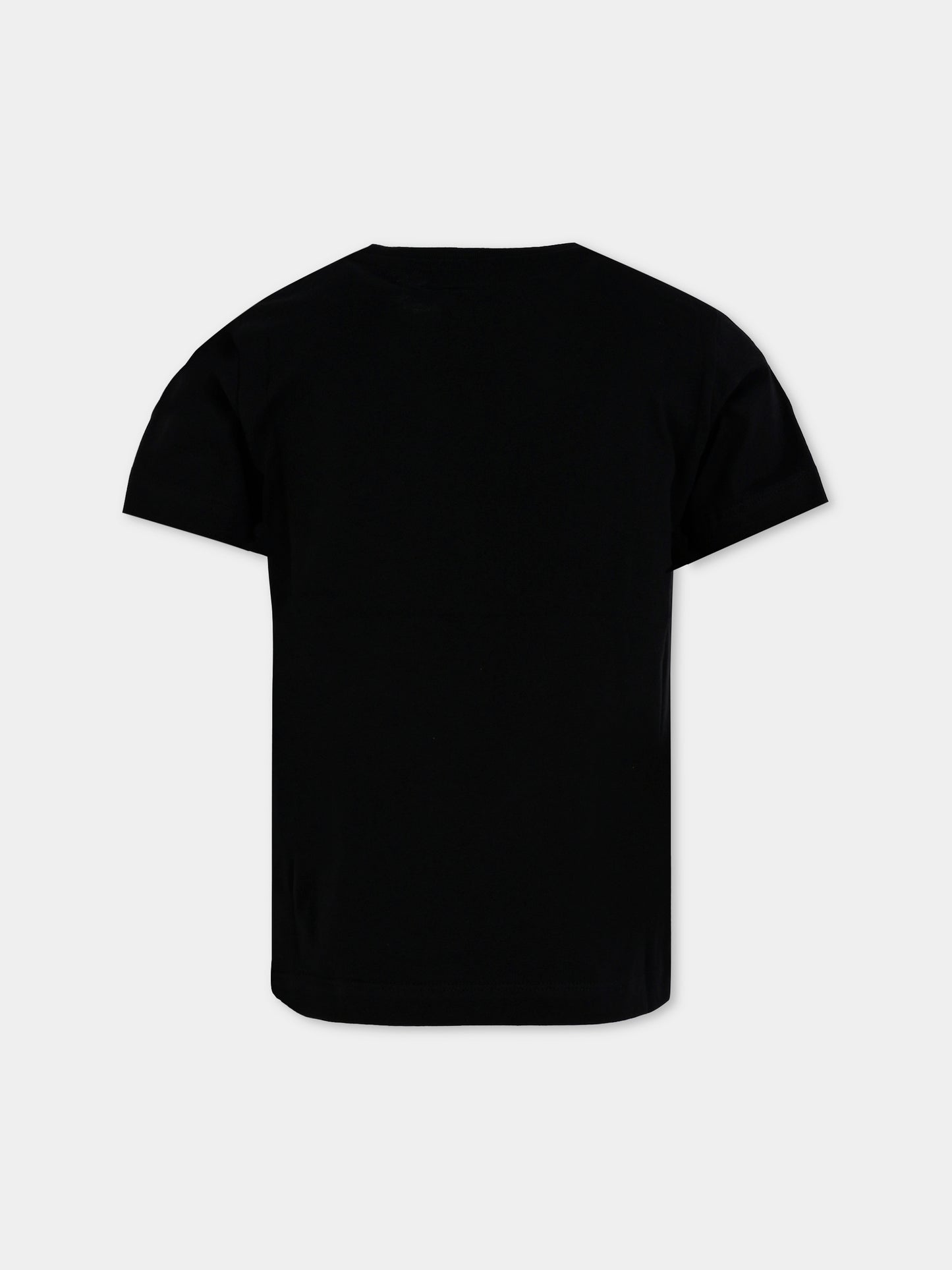 T-shirt nera per bambini con logo,Balmain Kids,BX8P91-Z3186 930BC