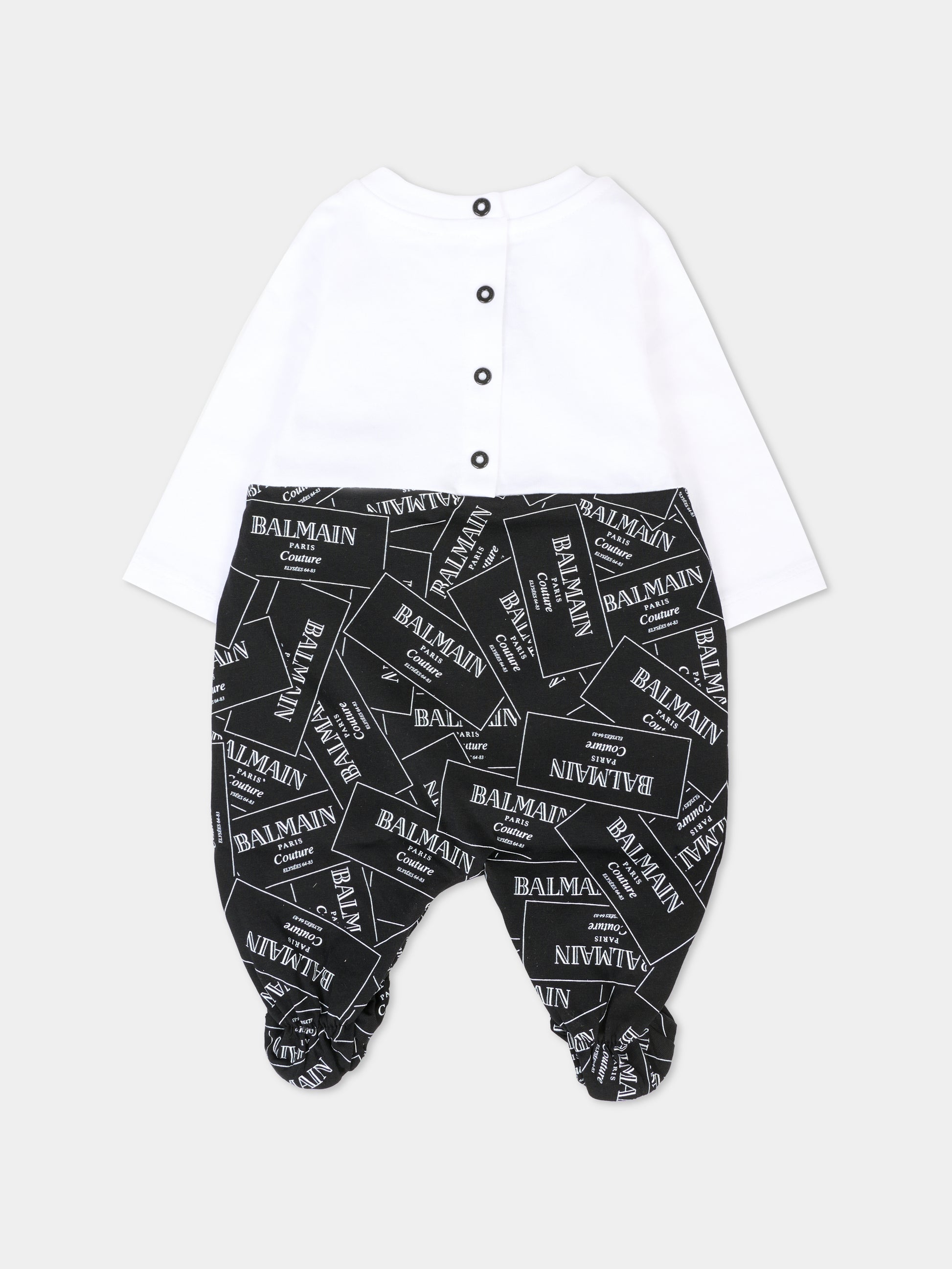 Set tutina nero per neonati con logo,Balmain Kids,BXB57A-Z3332 930BC