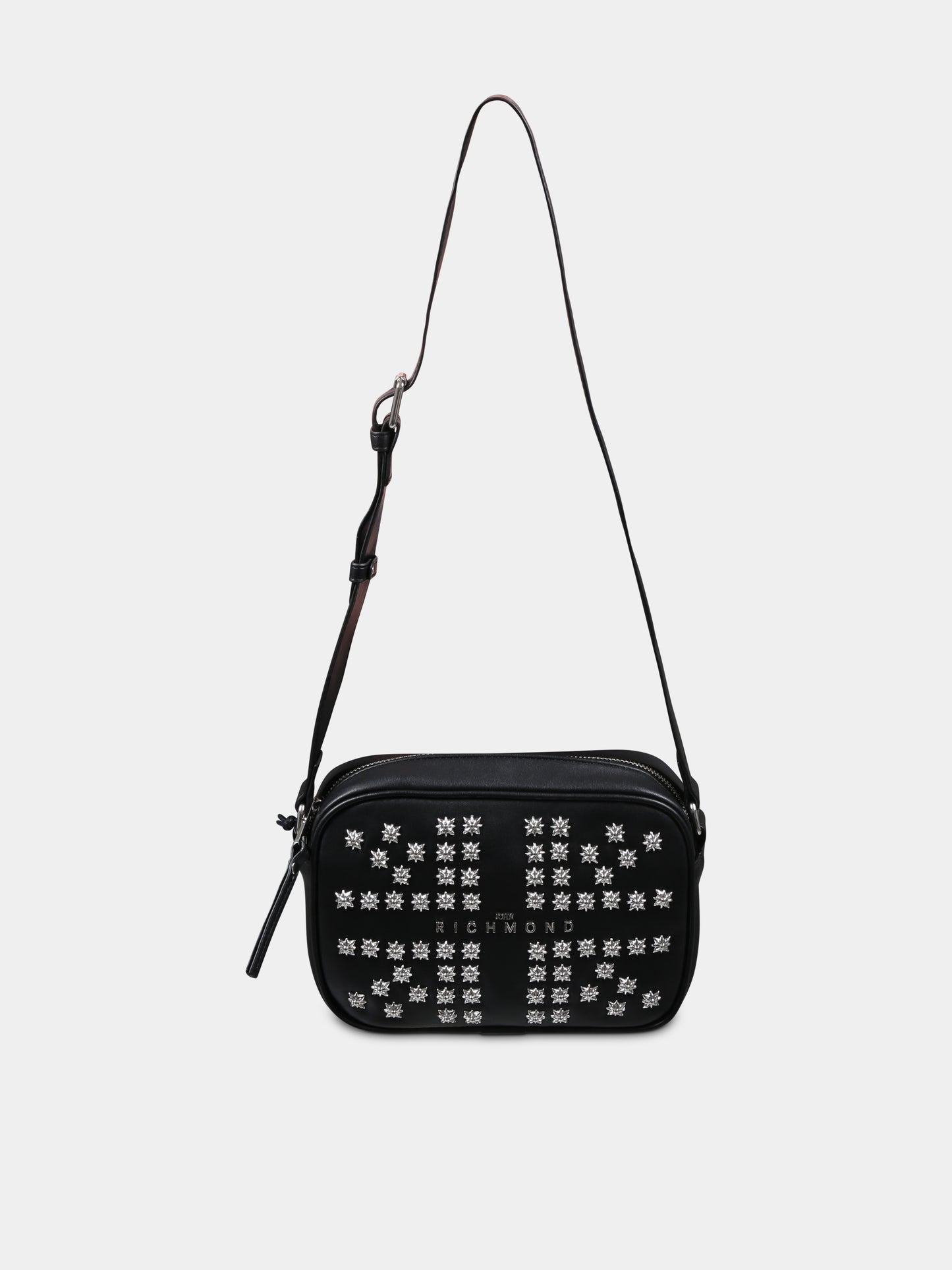 Borsa nera per bambina con logo,Richmond,RGA24131BO BLACK/O-WH