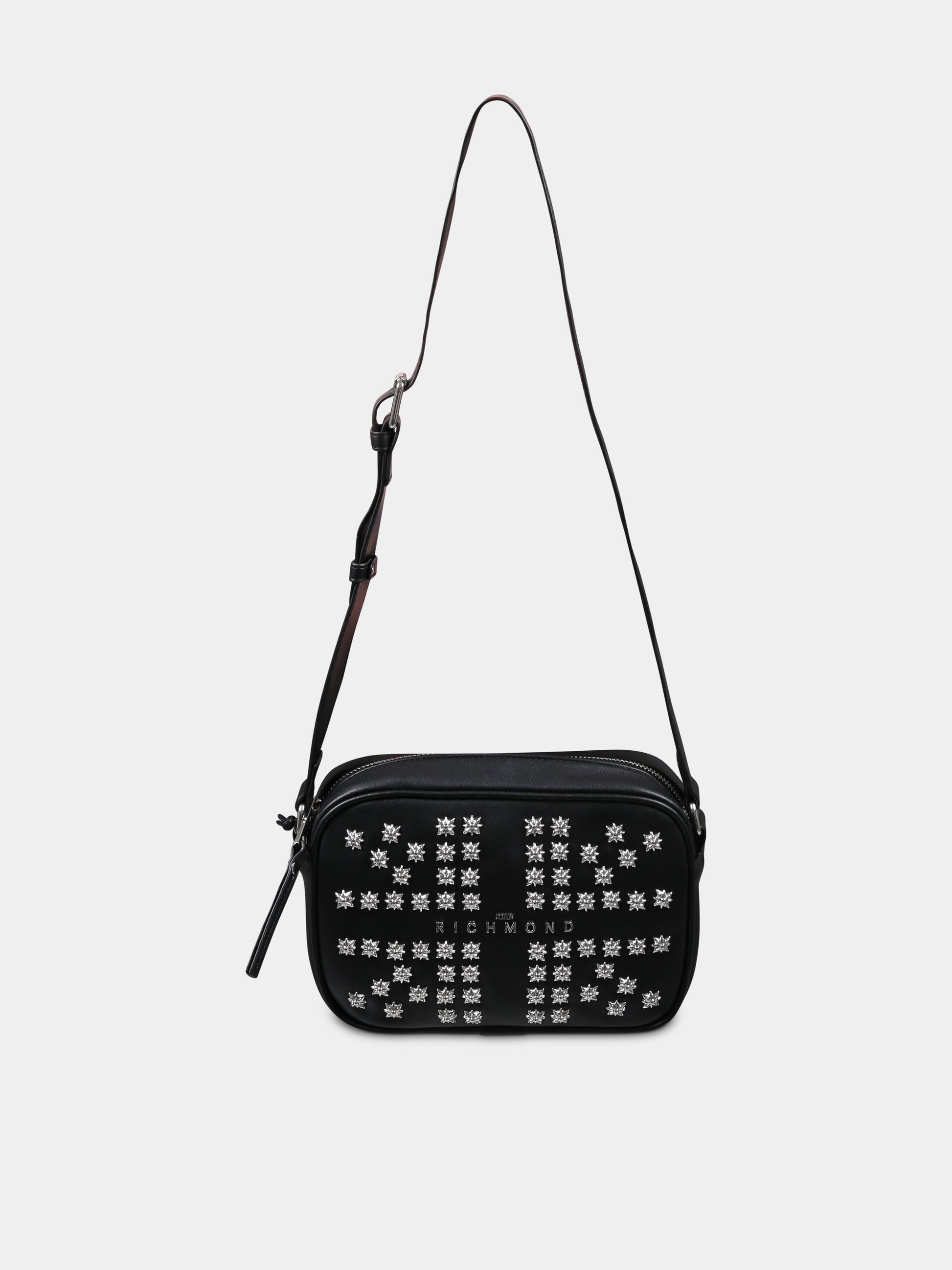 Borsa nera per bambina con logo,Richmond,RGA24131BO BLACK/O-WH
