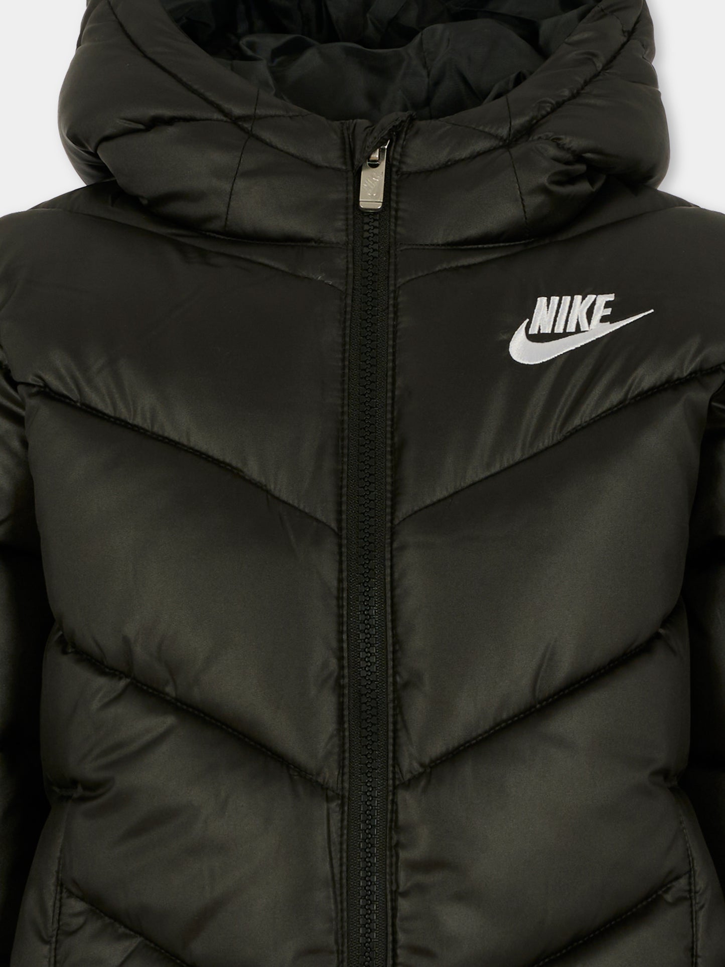 Piumino nero per bambini con logo,Nike,86N074 023