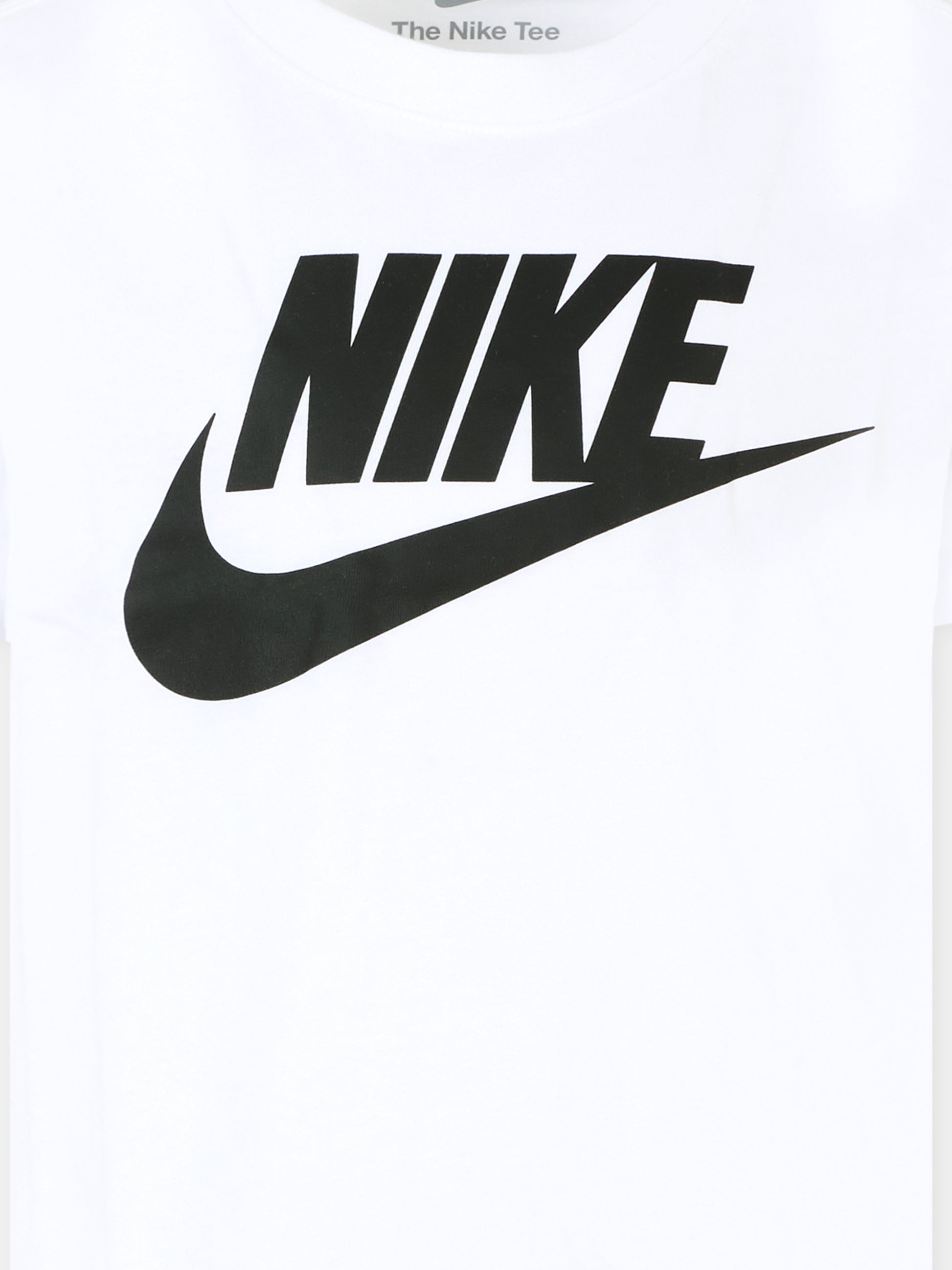 T-shirt bianca per bambini con logo nero,Nike,86J575 001