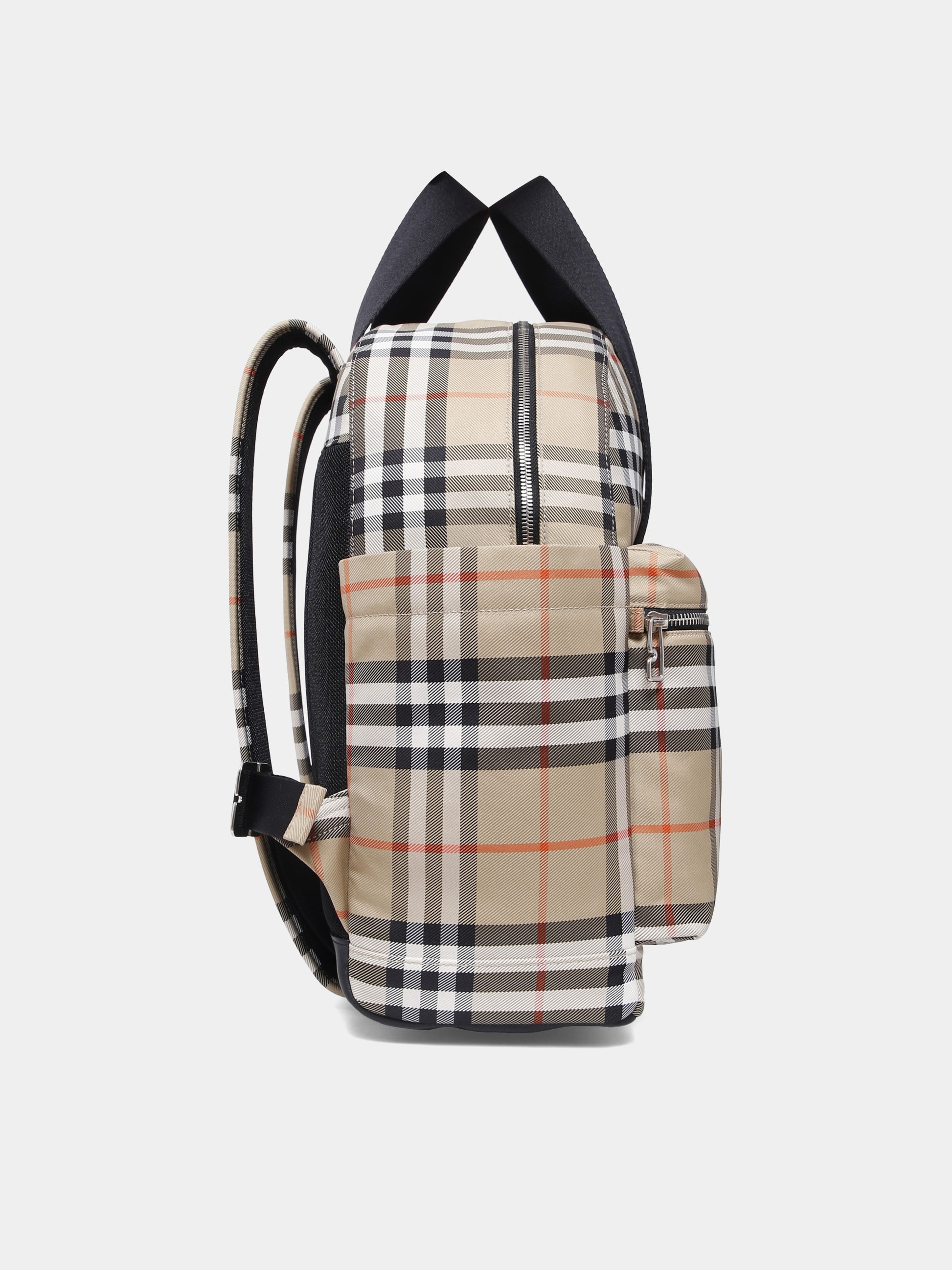 Borsa mamma beige per neonati con check vintage,Burberry Kids,8108441 B9368