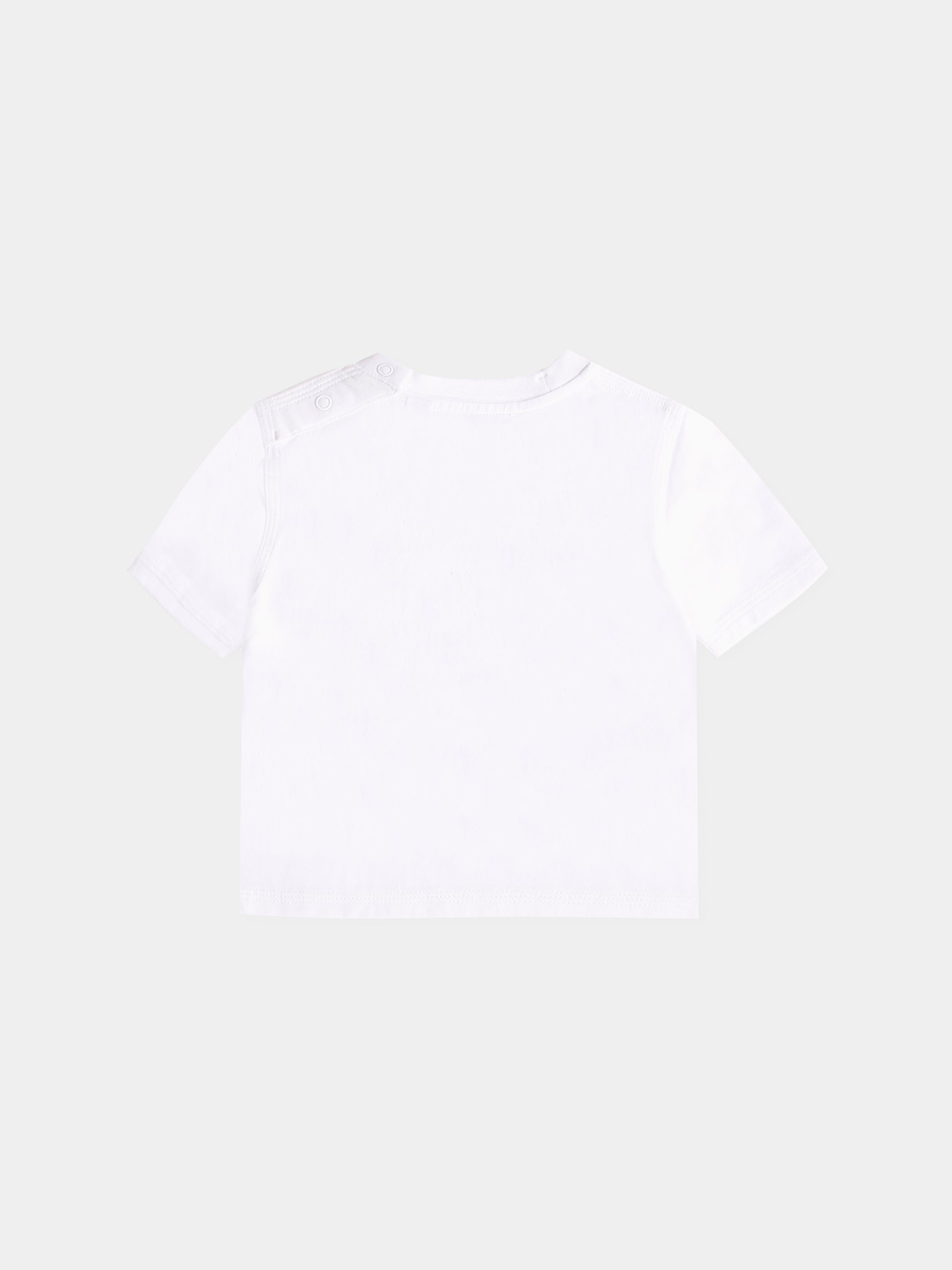 T-shirt bianca per neonati con orsetto e logo,Burberry Kids,8112507 A1464