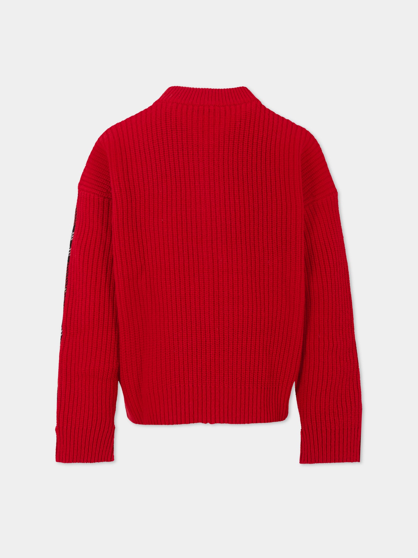 Maglione rosso per bambini con motivo tartan,Burberry Kids,8109461 C2960