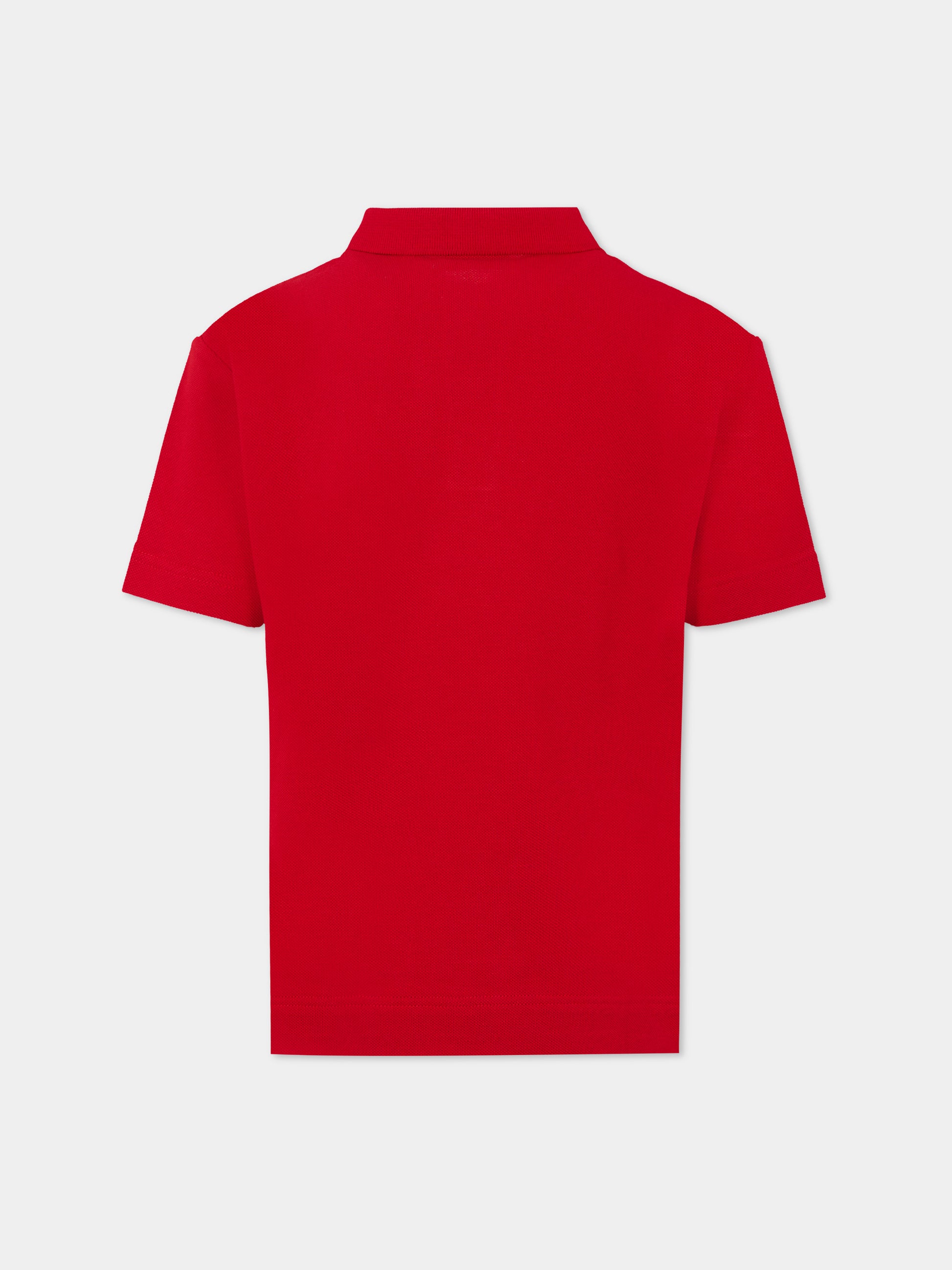 Polo rossa per bambino con Thomas Bear,Burberry Kids,8111911 A4535