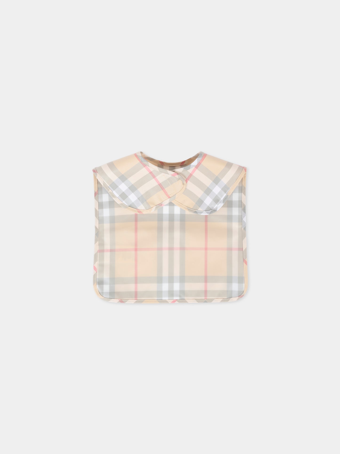 Bavaglino beige per neonati con check vintage,Burberry Kids,8112501 A2205