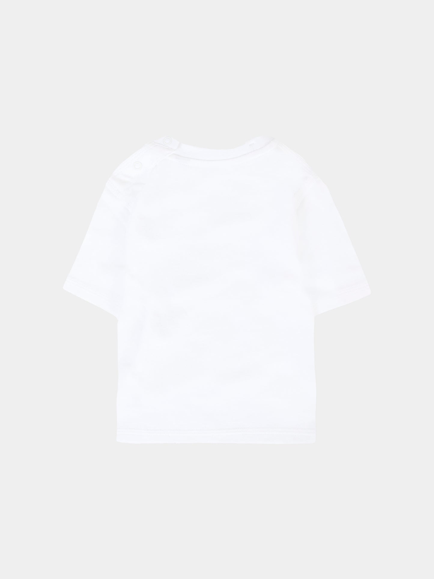 T-shirt bianca per neonati con logo e soldatino,Burberry Kids,8112573 A1464