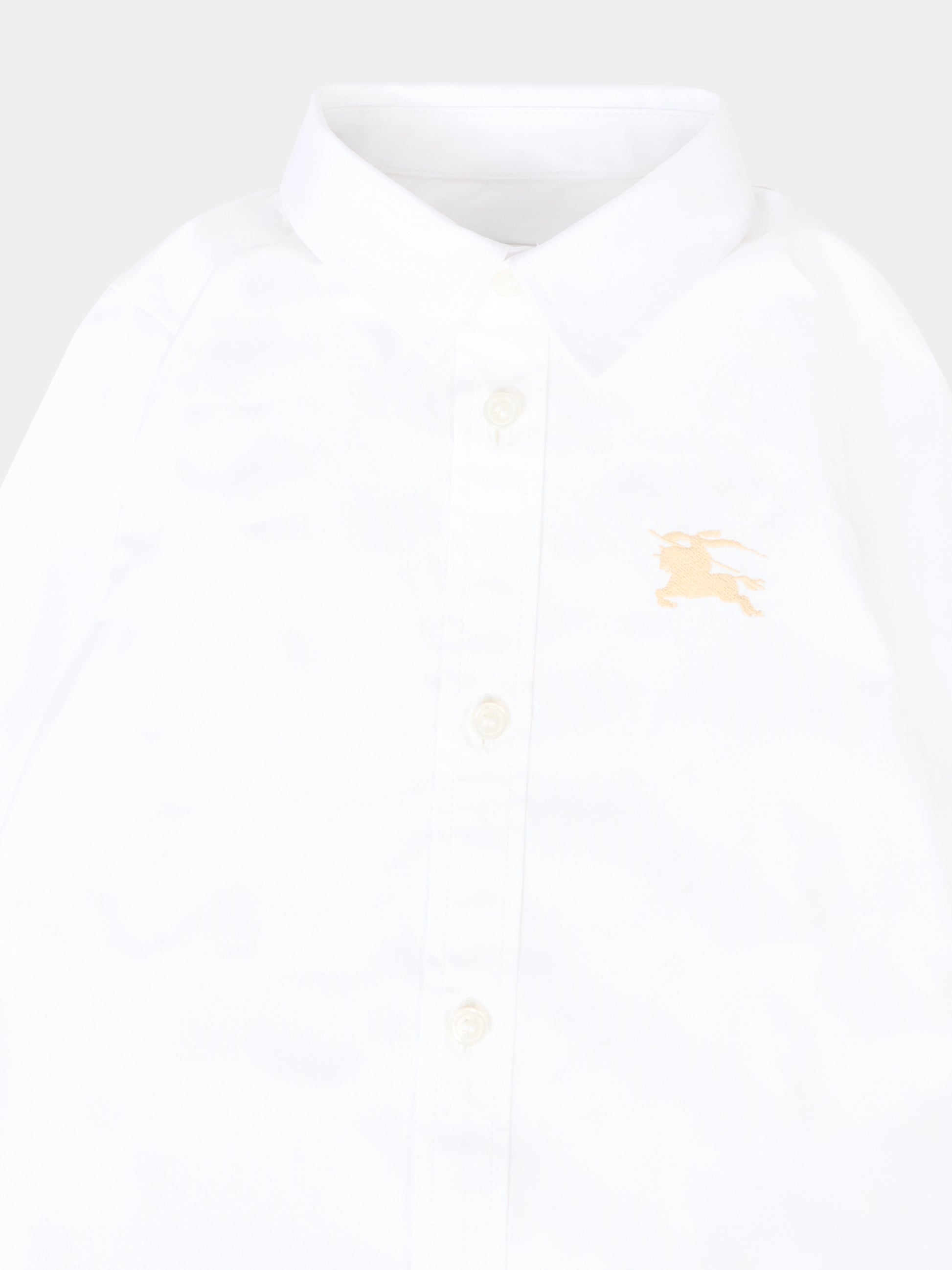 Camicia bianca per neonato con logo bianco,Burberry Kids,8112621 A1464