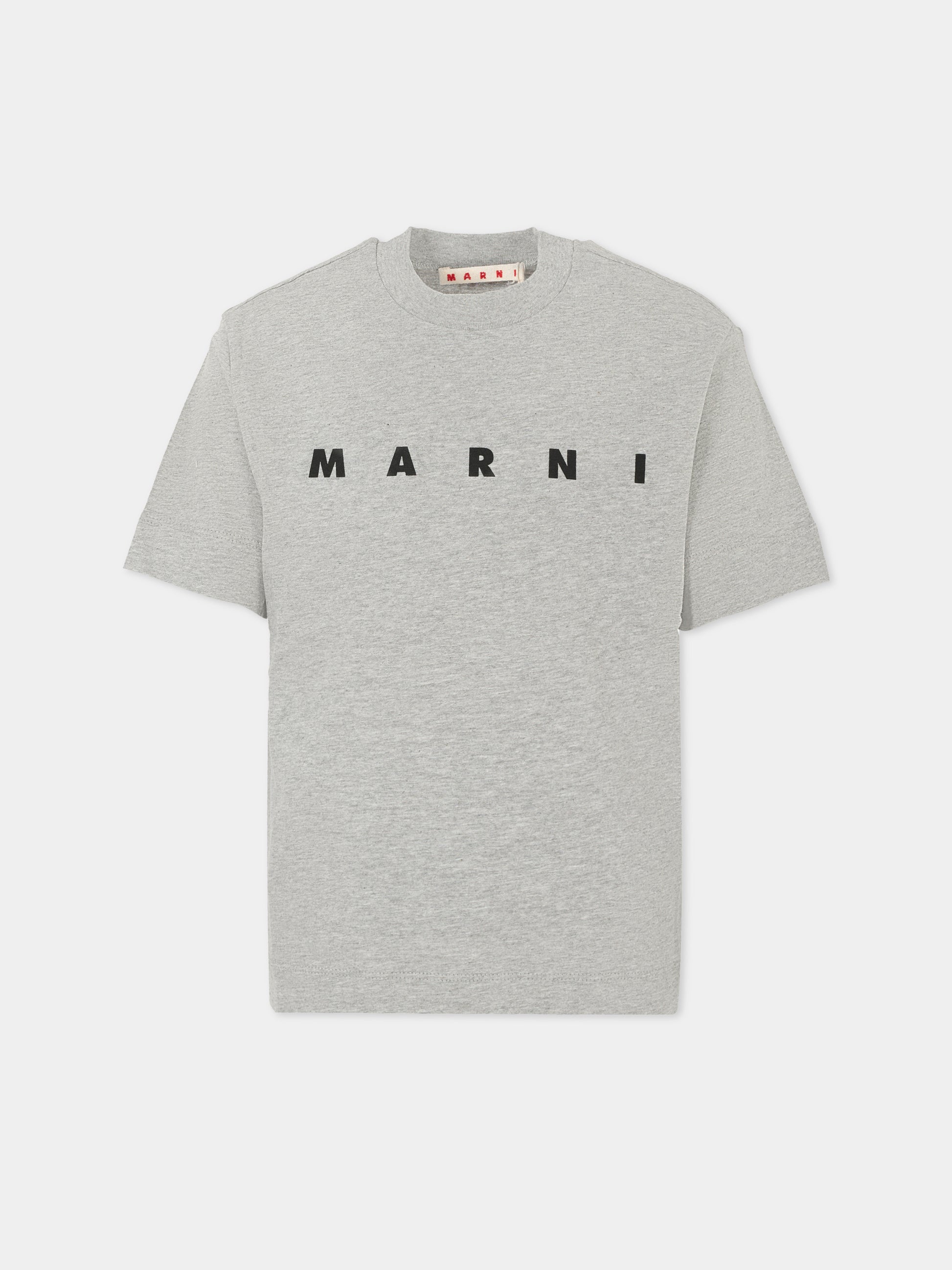 T-shirt grigia per bambini con logo nero,Marni Kids,M002MV M00RF 0M923