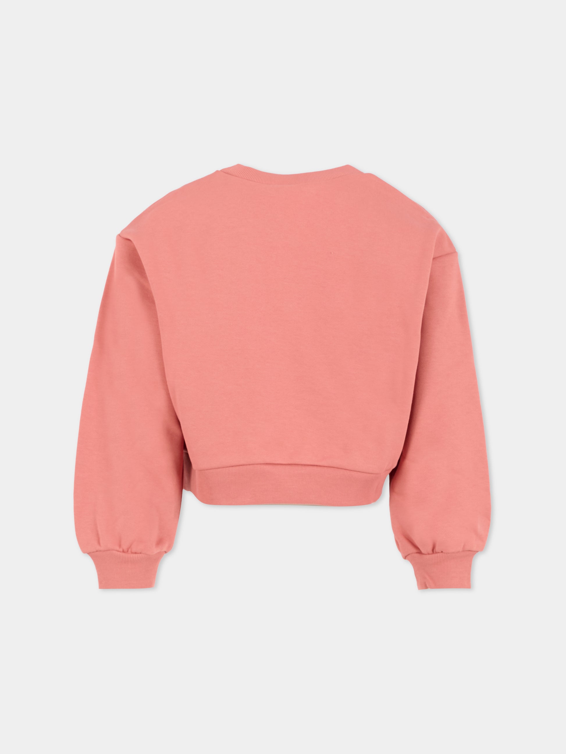 Felpa crop rosa per bambina con logo,Marni Kids,M01193 M00V0 0M350