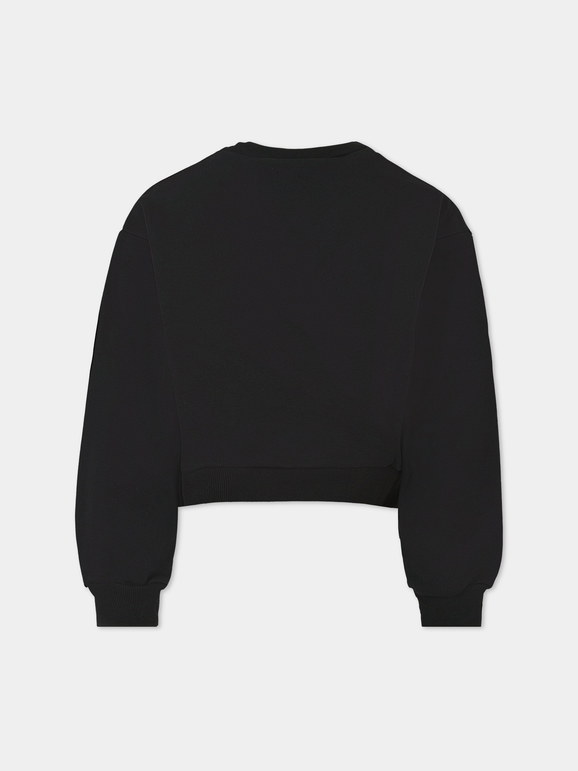 Felpa crop nera per bambina con logo,Marni Kids,M01193 M00V0 0M90D