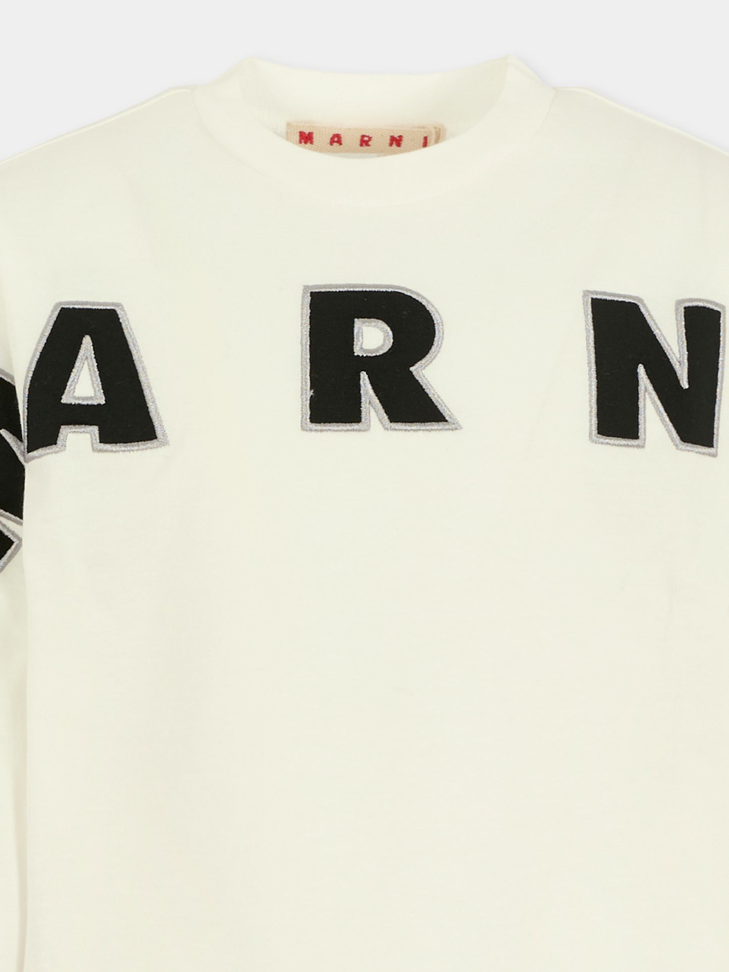 T-shirt bianca per bambina con logo,Marni Kids,M01263 M00RF 0M114