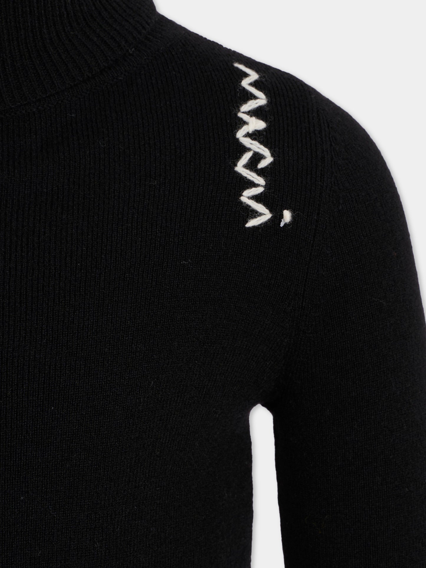 Dolcevita nero per bambina con logo,Marni Kids,M01497 M00W9 0M900