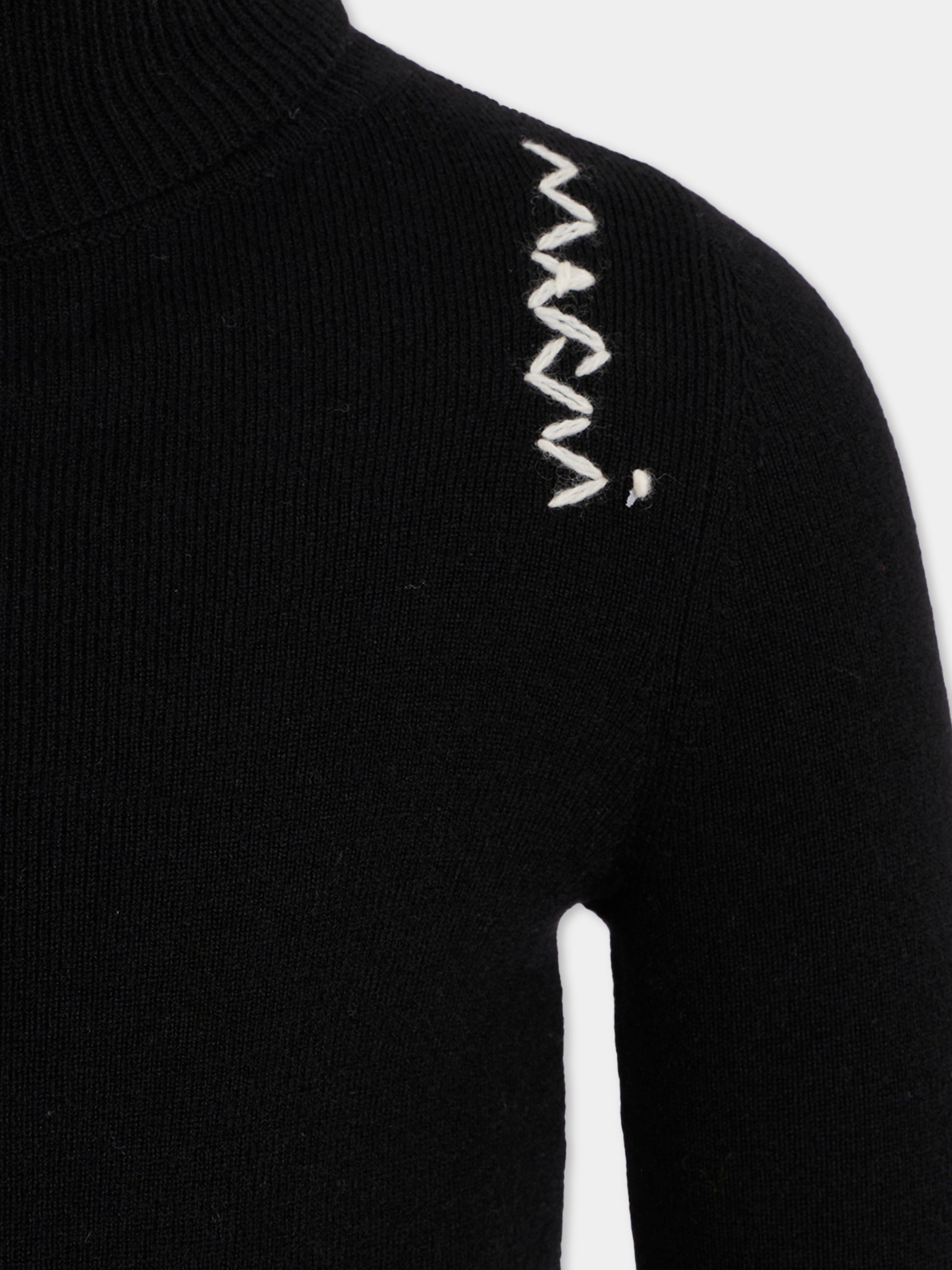 Dolcevita nero per bambina con logo,Marni Kids,M01497 M00W9 0M900