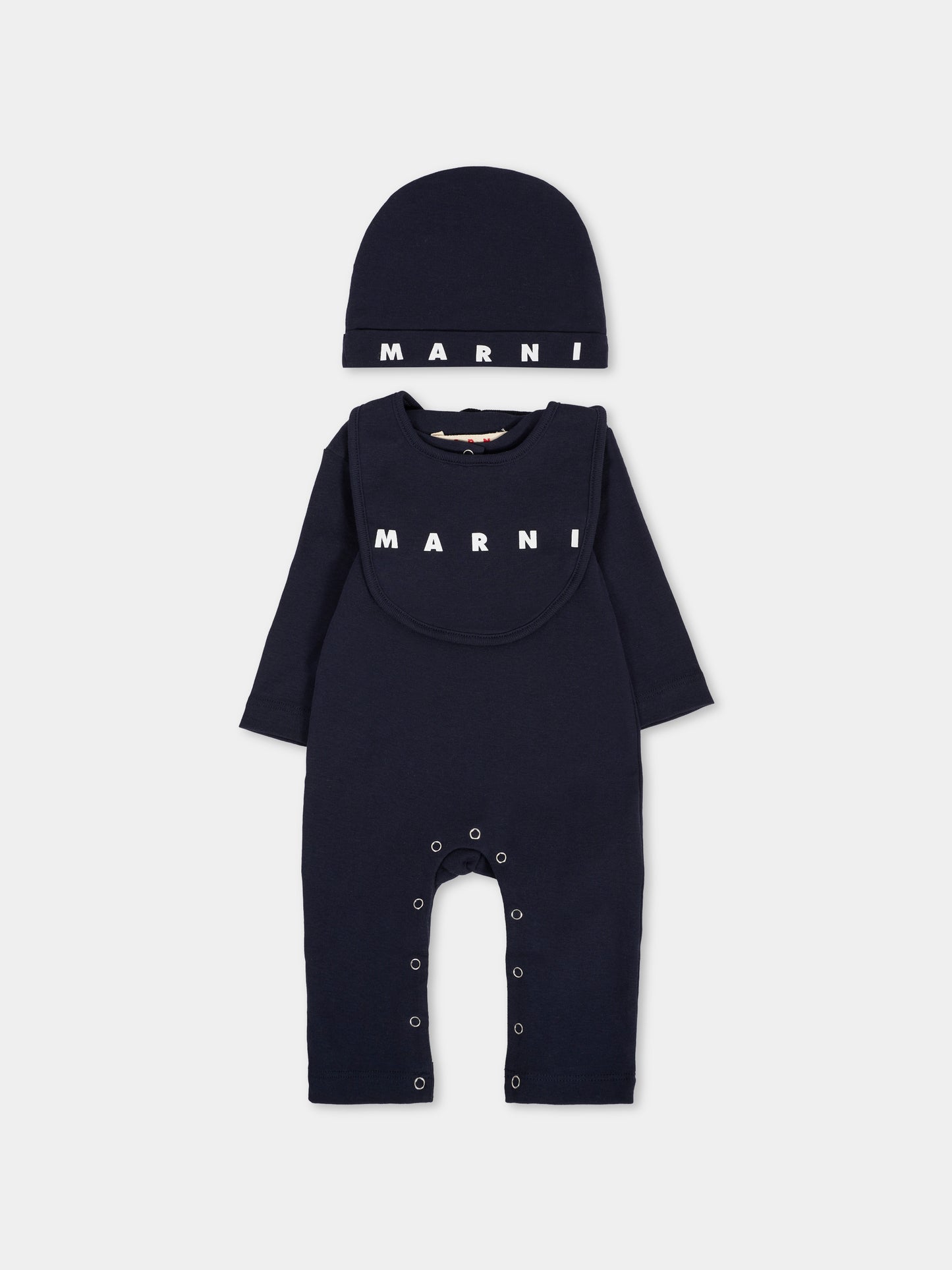 Set tutina blu per neonato con logo,Marni Kids,M01532 M00UL 0M857