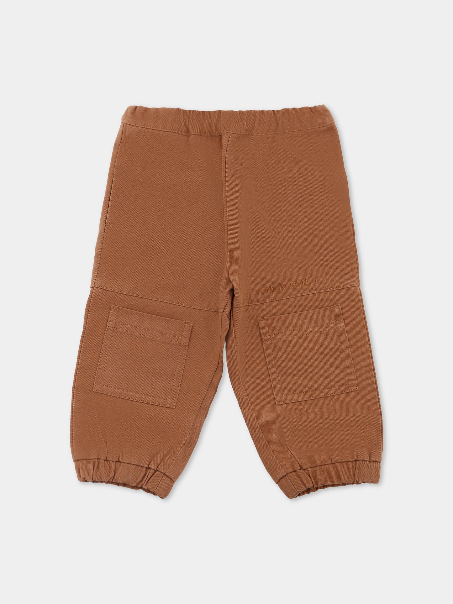 Pantaloni marroni per neonato con logo,Marni Kids,M01533 M00W1 0M716