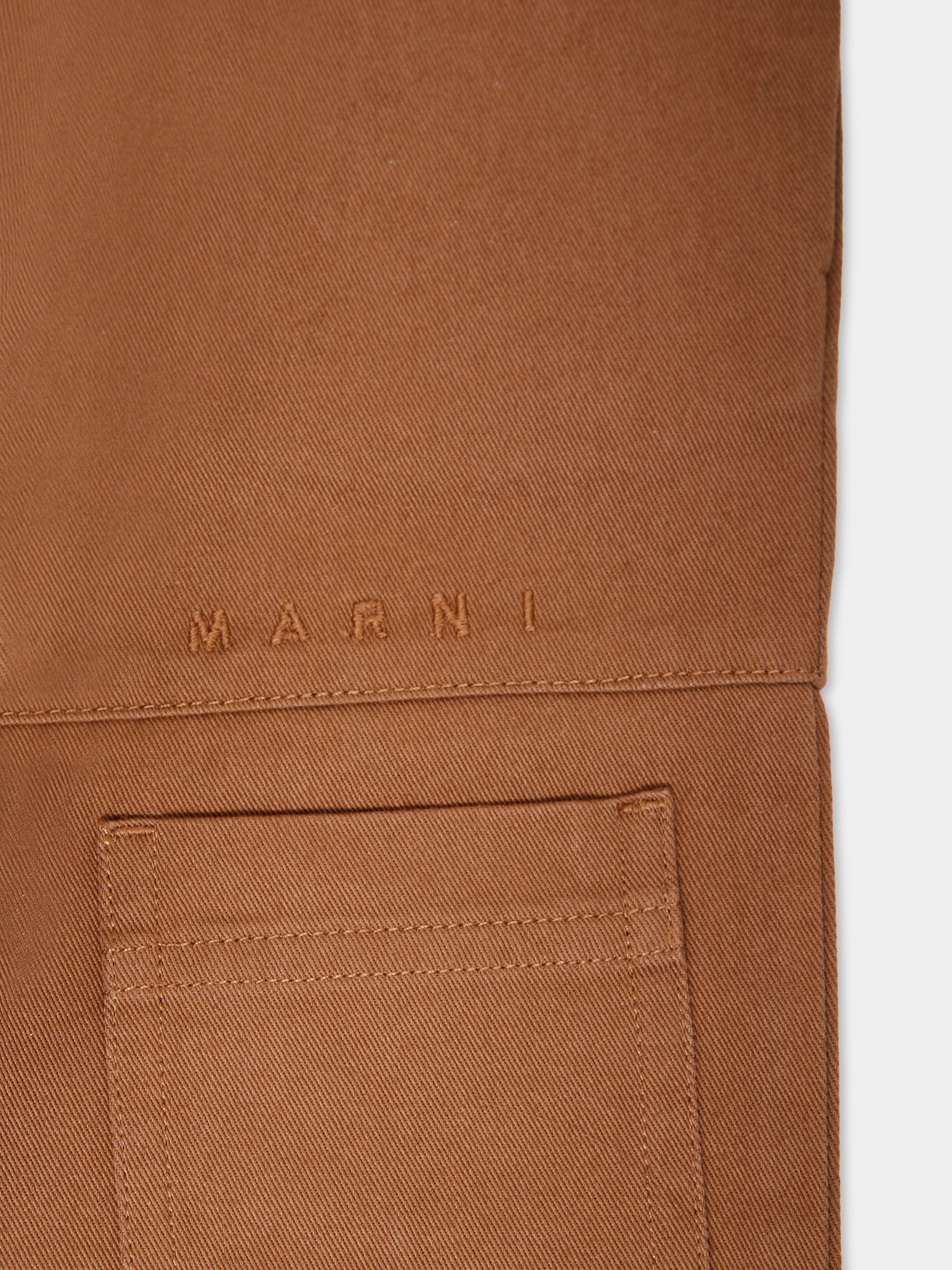 Pantaloni marroni per neonato con logo,Marni Kids,M01533 M00W1 0M716