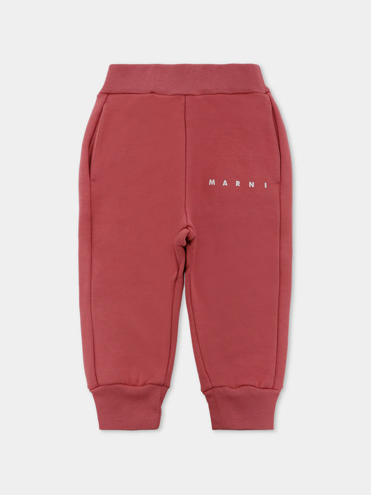 Pantaloni rosa per neonata con logo,Marni Kids,M01534 M00V0 0M350