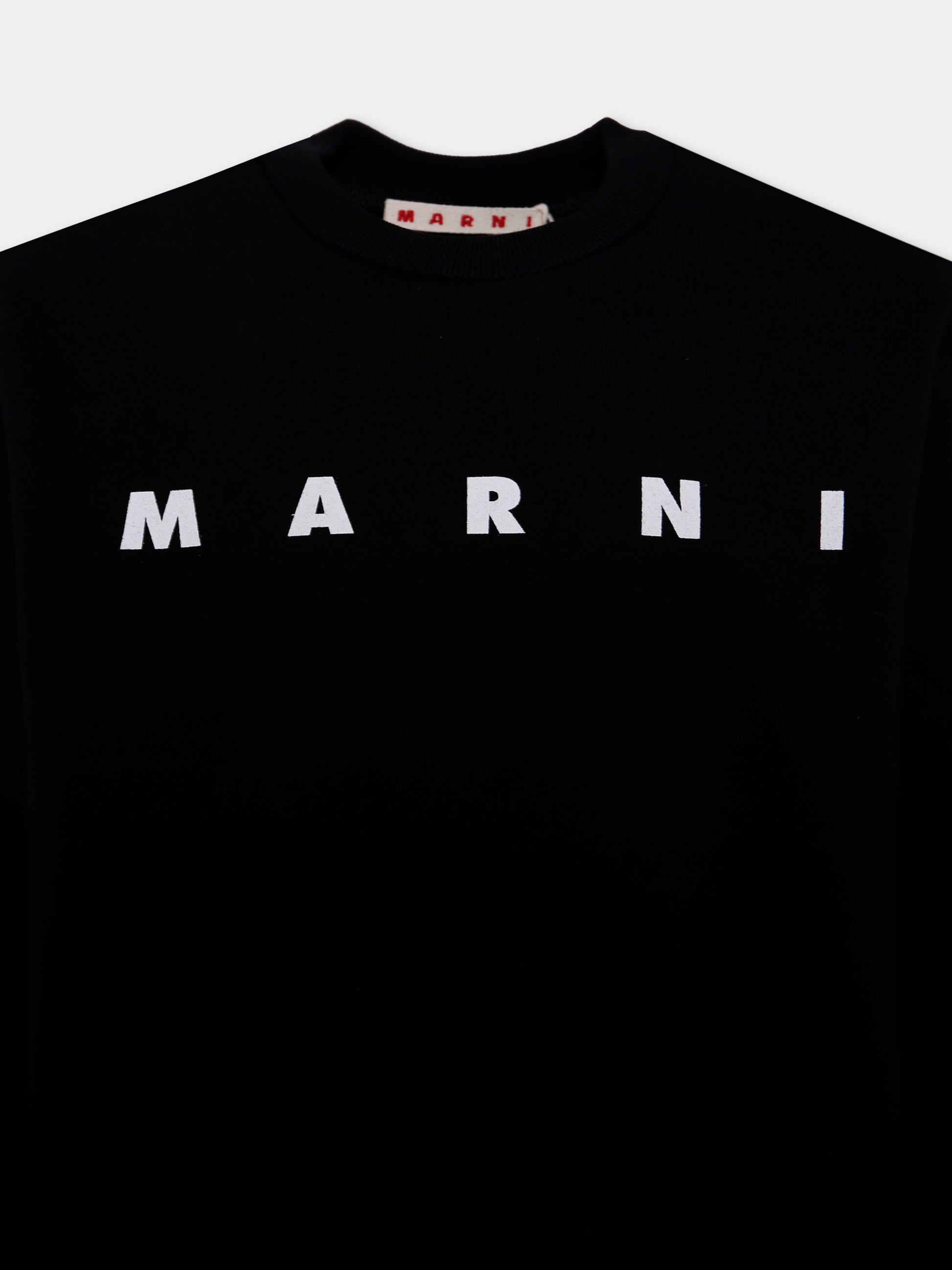 Felpa nera per bambini con logo,Marni Kids,M01612 M00V0 0M900
