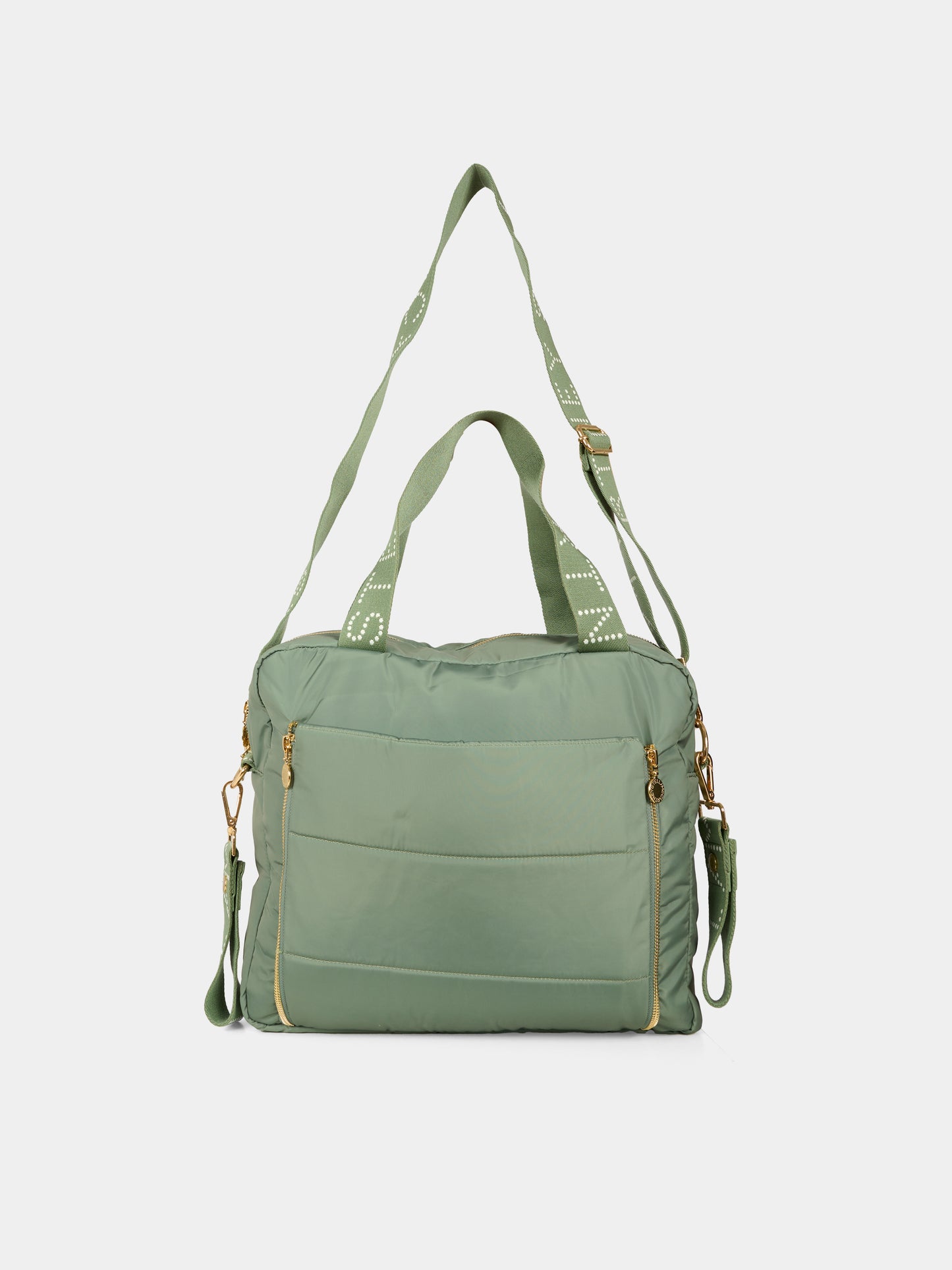 Borsa mamma verde per neonati con logo,Stella Mccartney Kids,TX0568 Z0537 760
