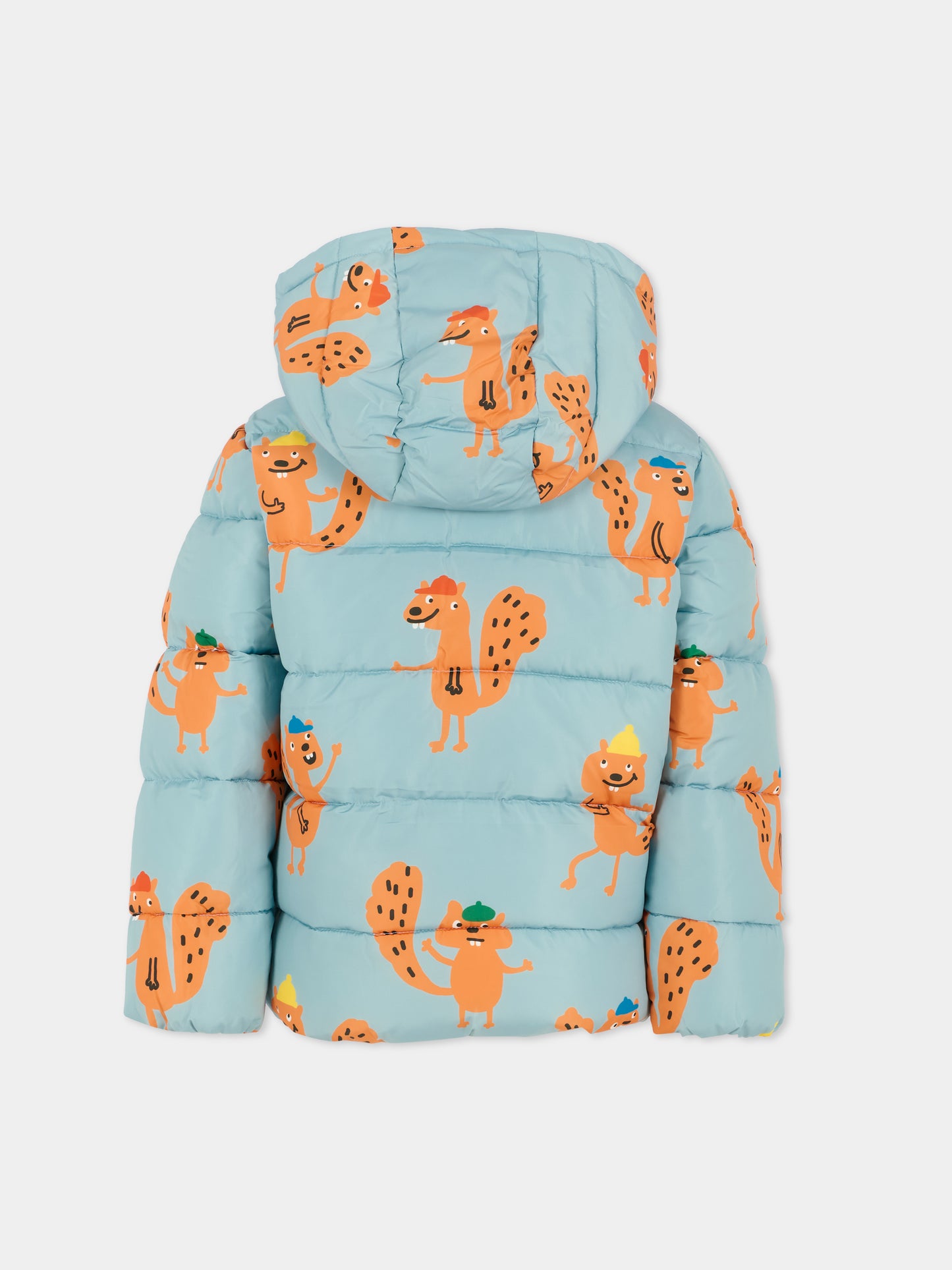 Piumino azzurro per bambino con scoiattolo,Stella Mccartney Kids,TX2Q17 Z3171 670MC