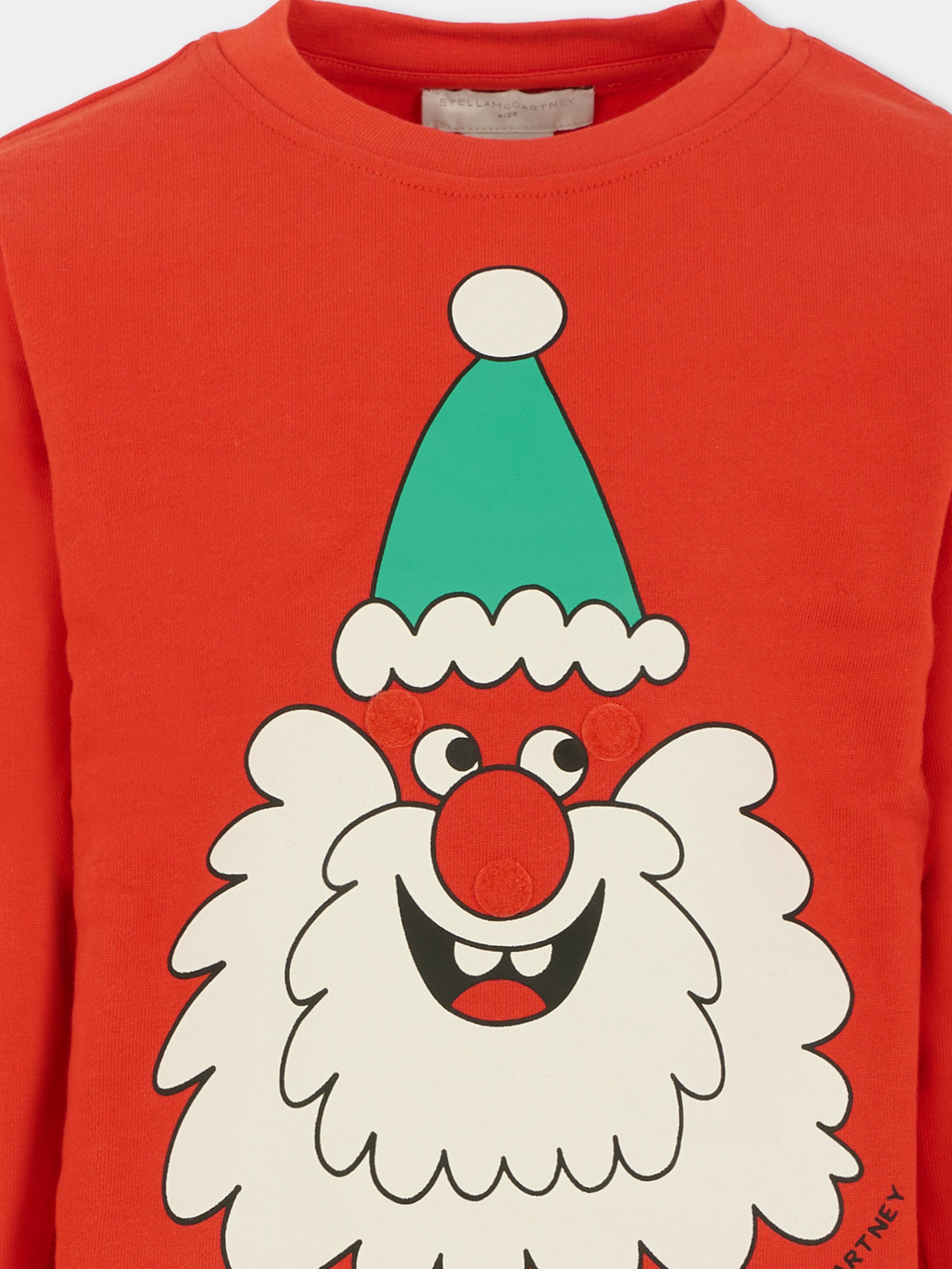Felpa rossa per bambini con babbo natale,Stella Mccartney Kids,TX4P30 Z3059 421