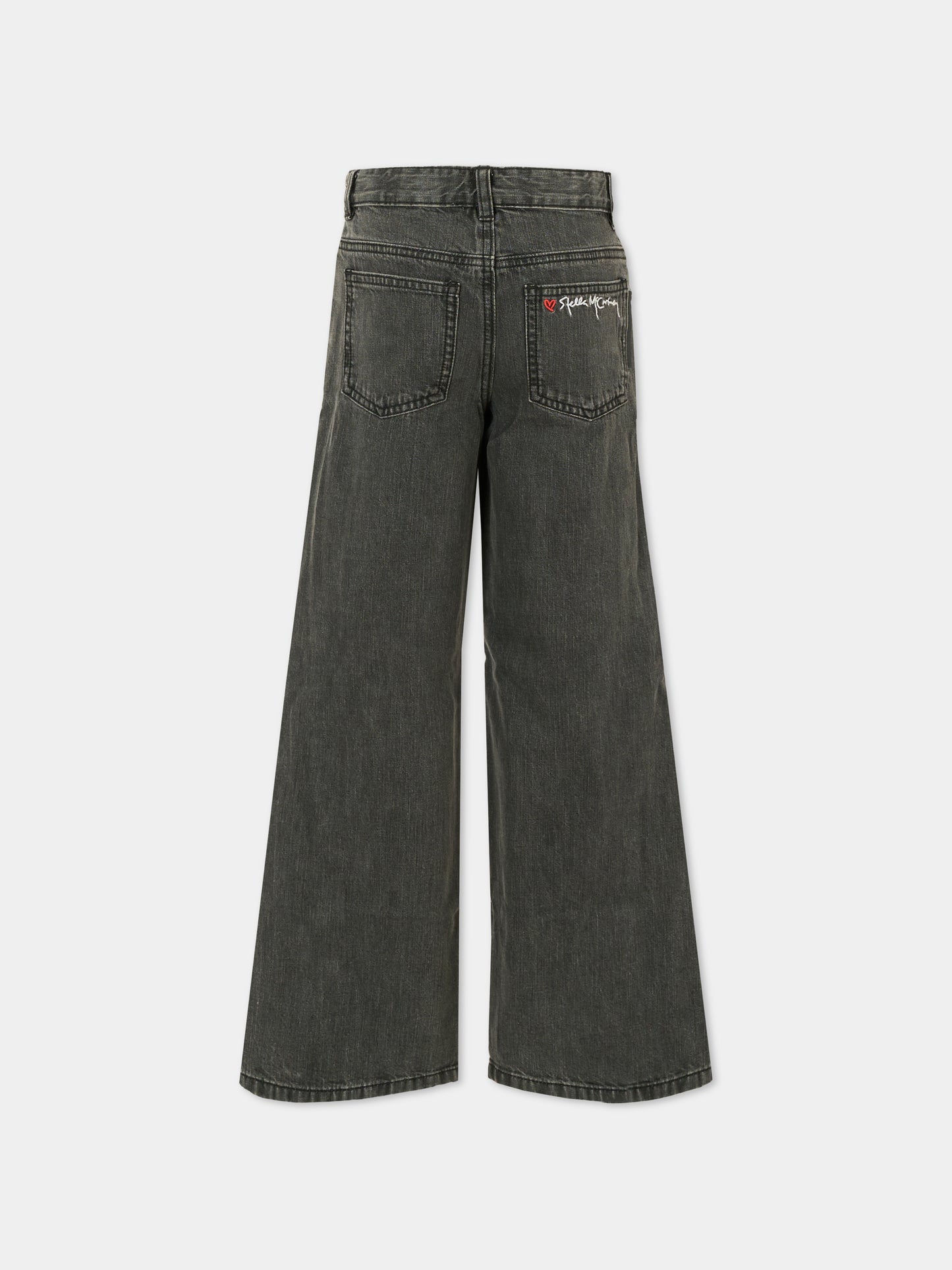 Jeans neri per bambina con logo,Stella Mccartney Kids,TX6D40 Z0746 961