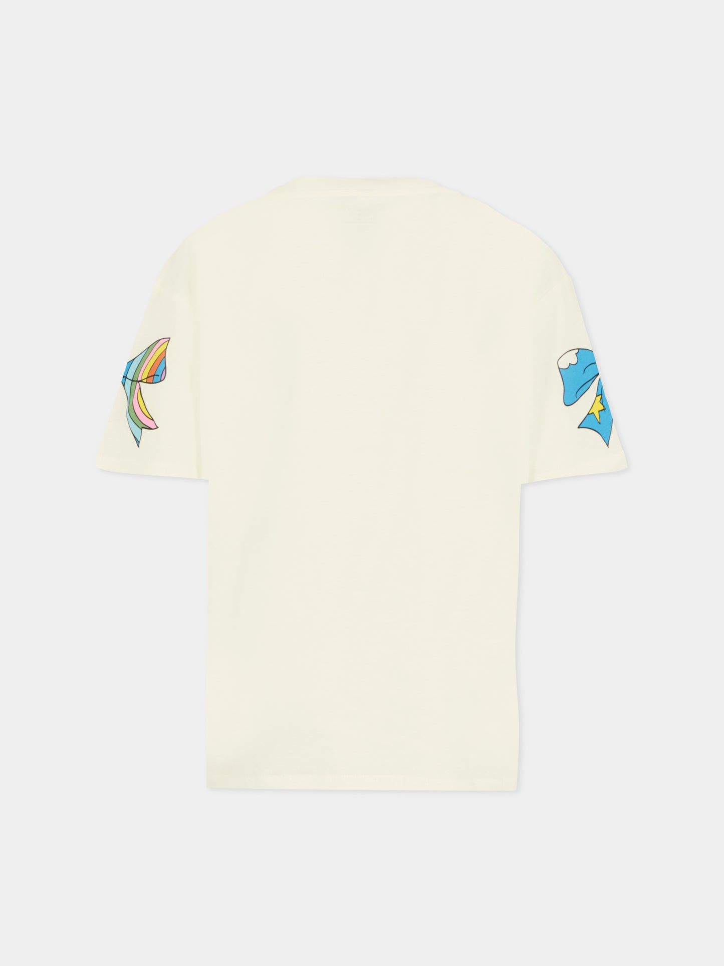 T-shirt avorio per bambina con fiocchi,Stella Mccartney Kids,TX8D01 Z0434 101