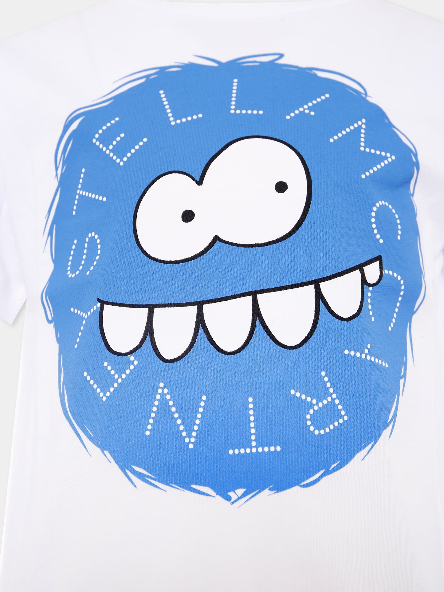 T-shirt bianca per bambino con stampa mostro,Stella Mccartney Kids,TX8Q31 Z0434 100