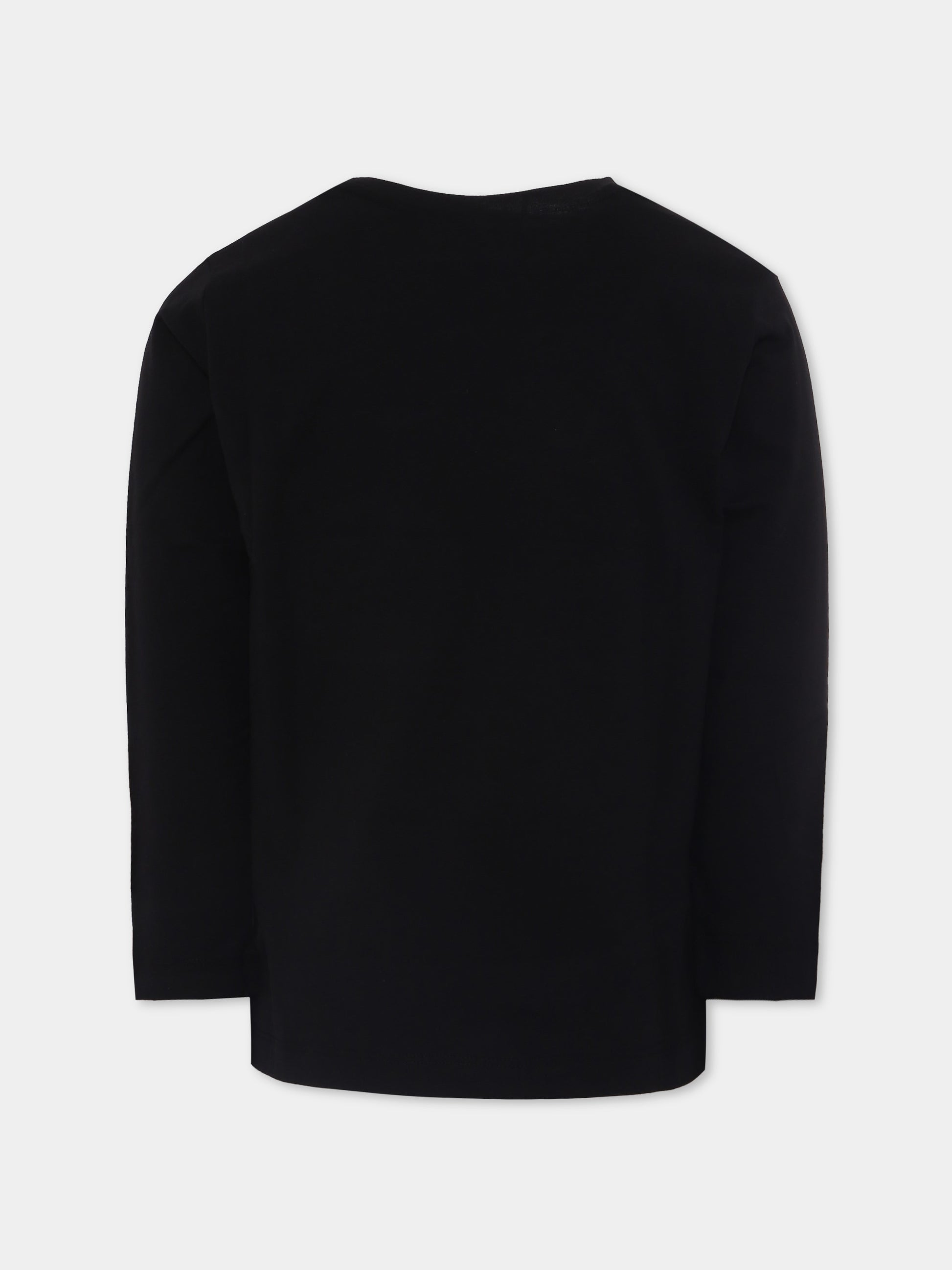 T-shirt nera per bambino con mostro blu,Stella Mccartney Kids,TX8Q70 Z0434 930