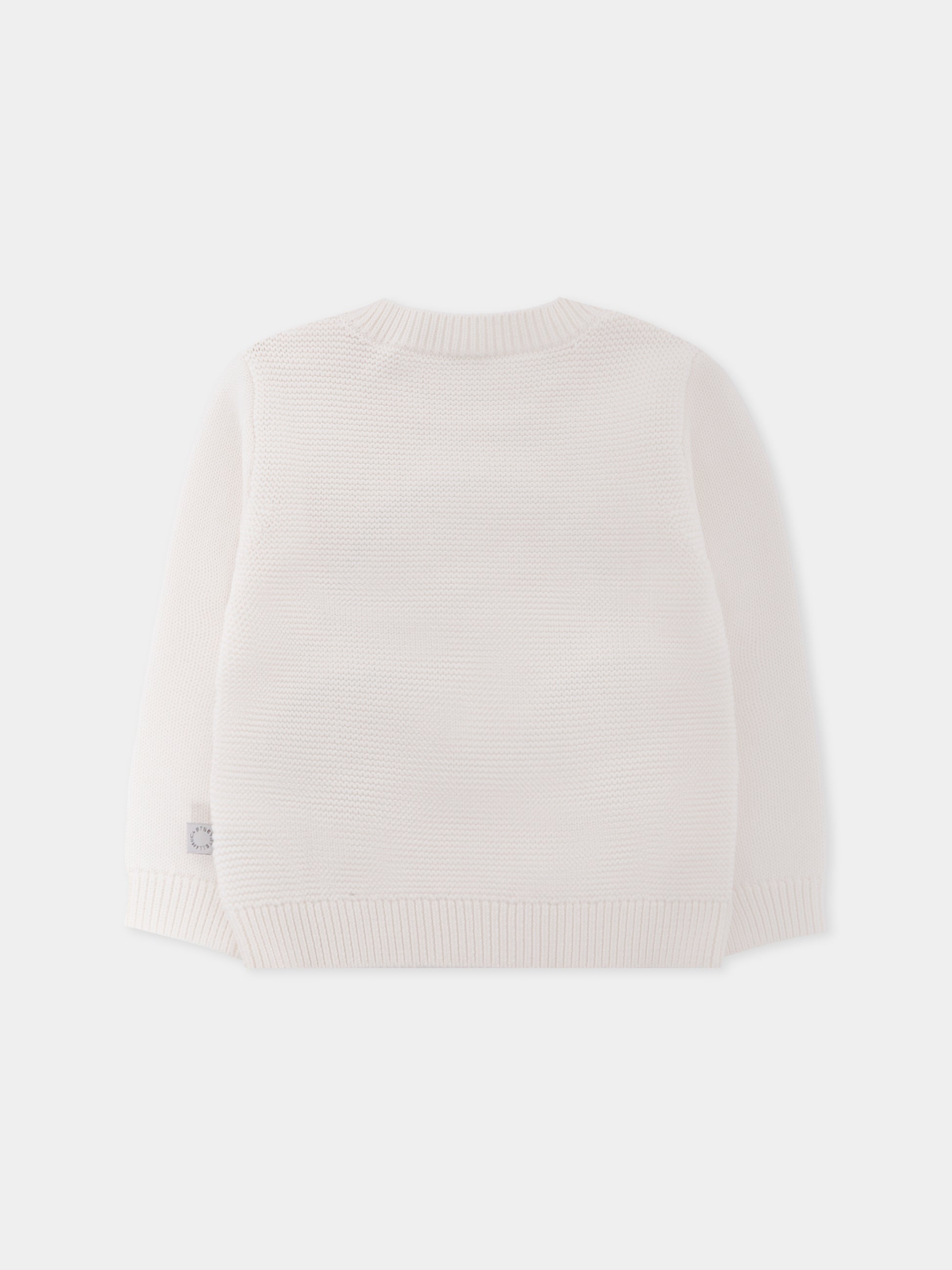 Maglione avorio per neonati con mondo sorridente,Stella Mccartney Kids,TX9540 Z2423 101