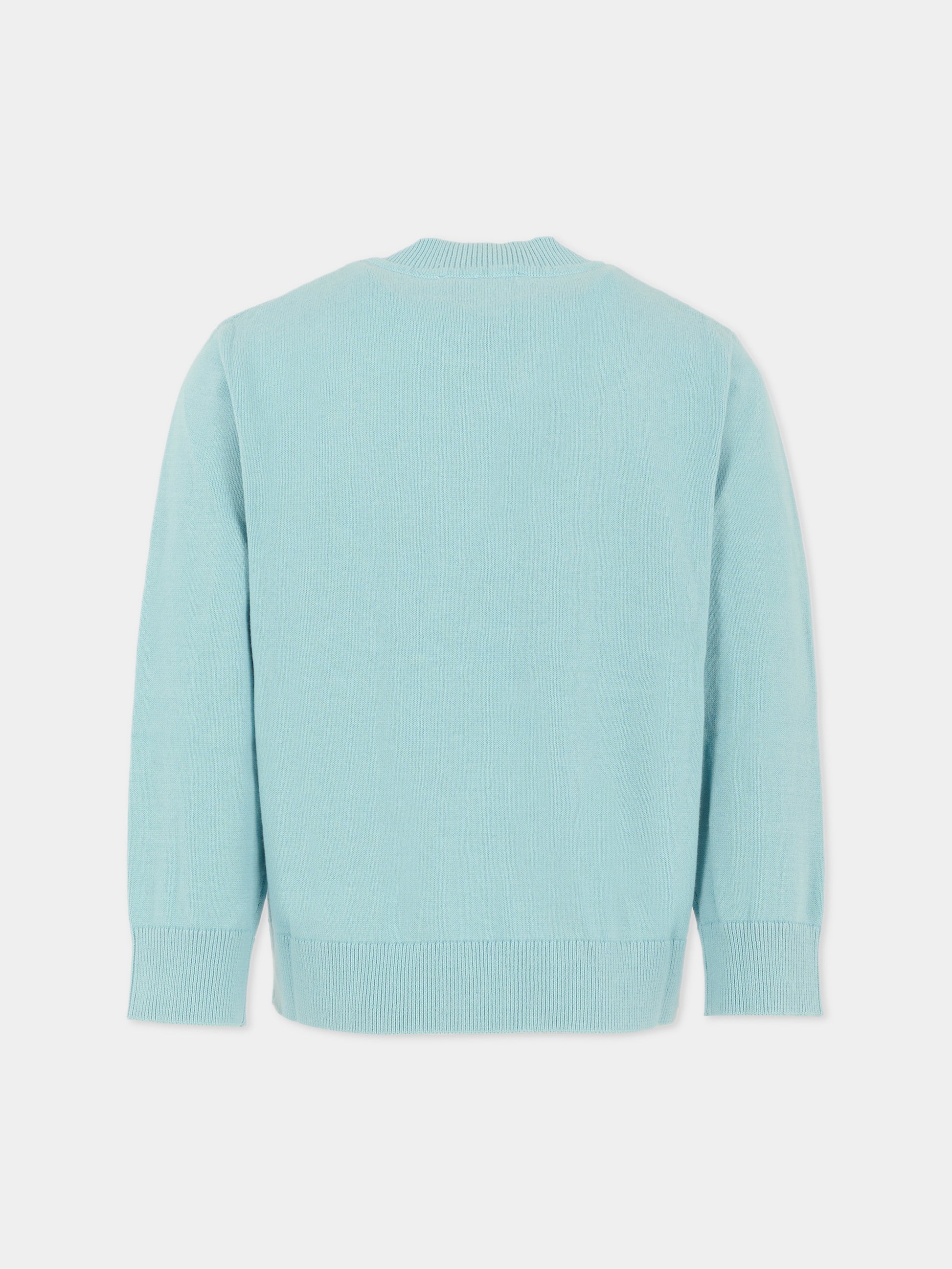 Maglione azzurro per bambino con scoiattolo,Stella Mccartney Kids,TX9P60 Z1876 670