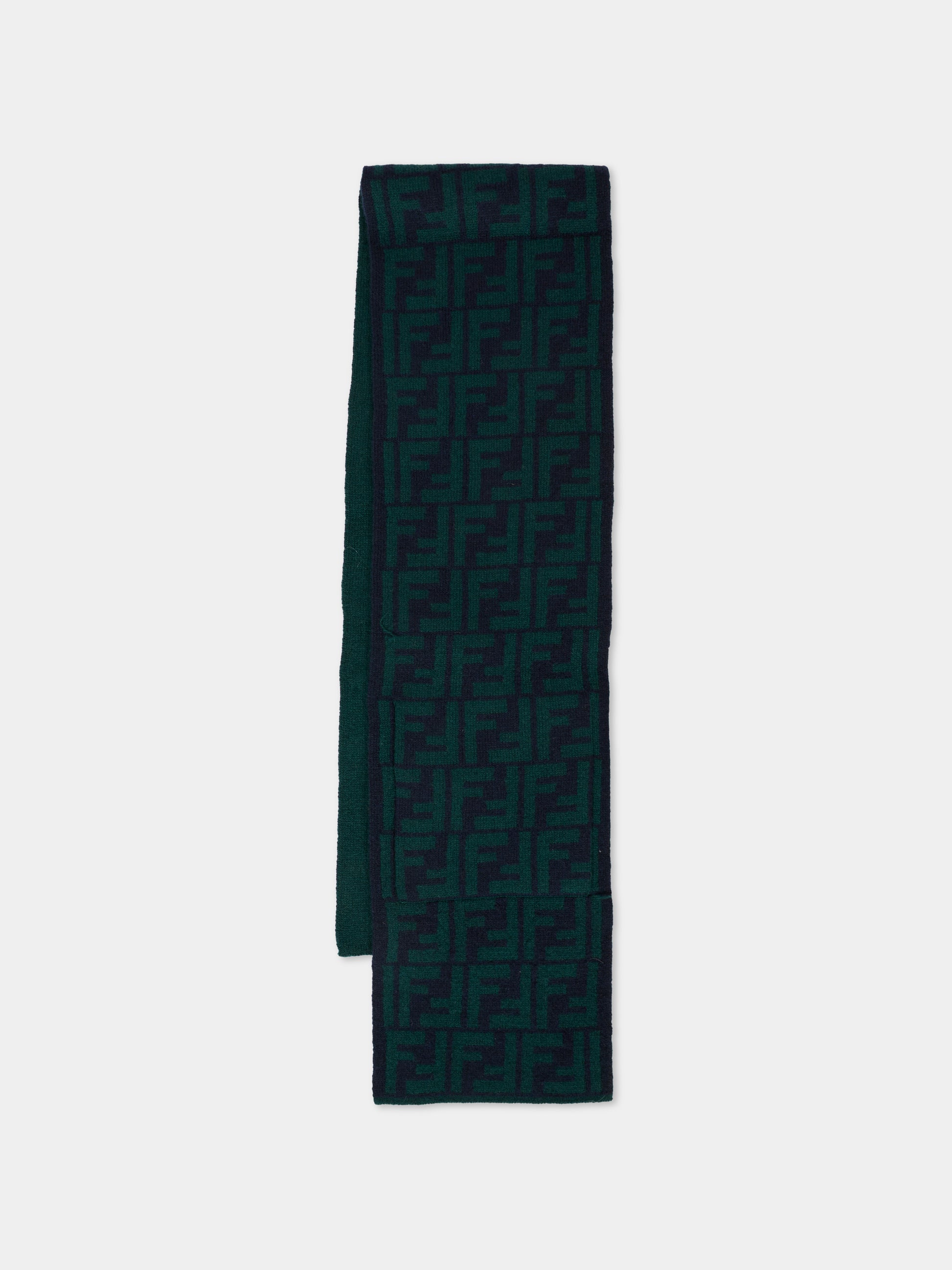 Sciarpa verde per neonati con FF,Fendi Kids,BUQ011 AV7B F0L5W
