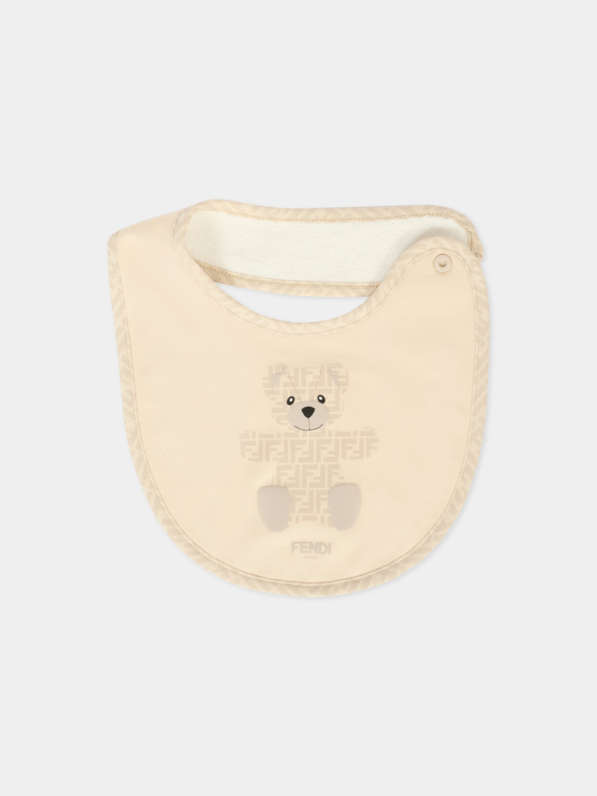 Set beige per neonati con orsetto Fendi,Fendi Kids,BUJ307 ST8 F19J5