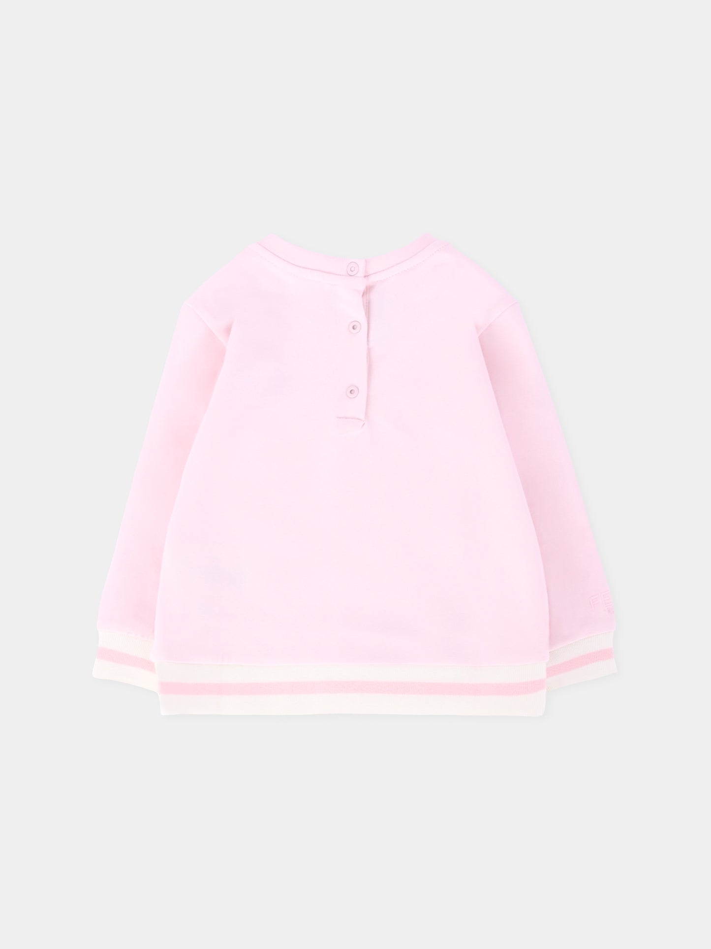 Felpa rosa per neonata con orsetto Fendi,Fendi Kids,BUH088 8RA F0C11