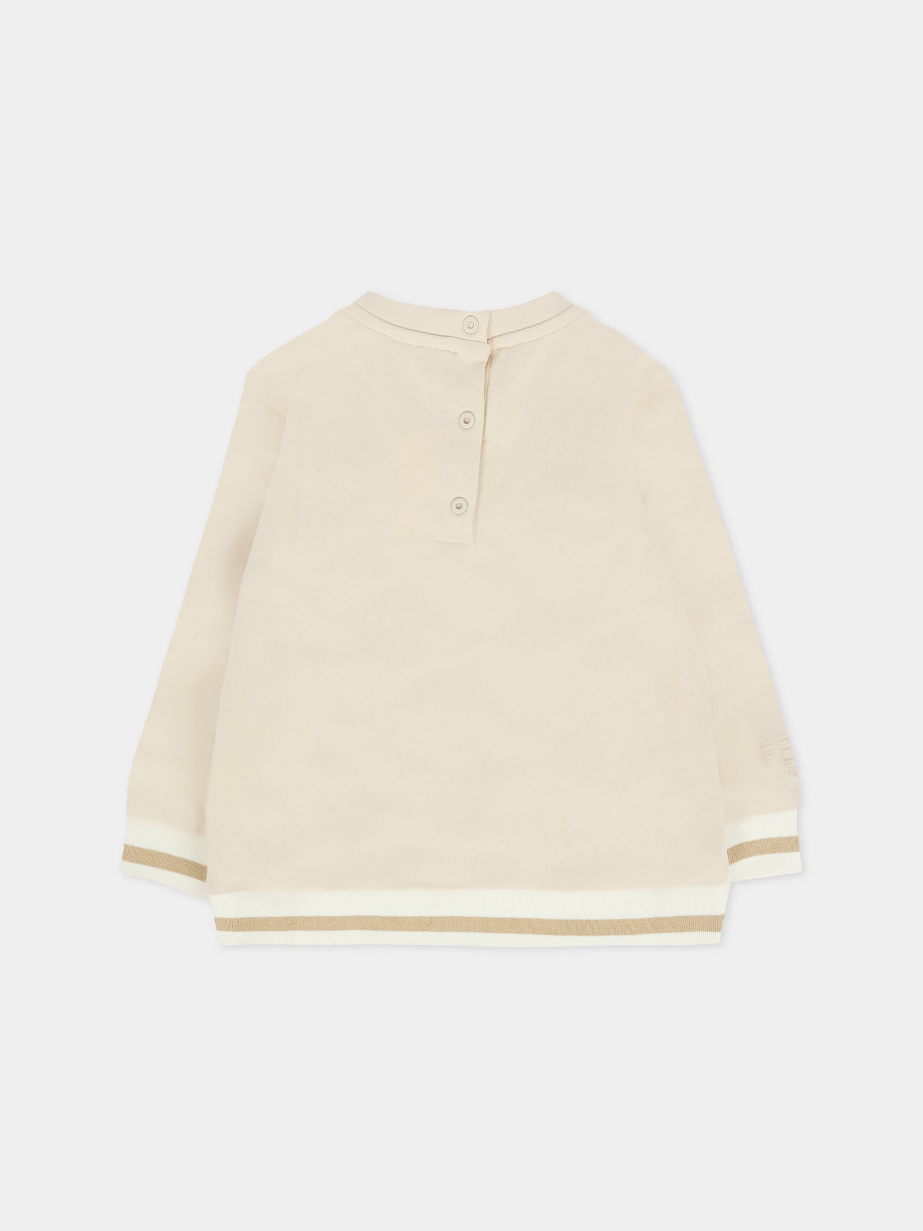 Felpa beige per neonati con orsetto Fendi,Fendi Kids,BUH088 8RA F19J5