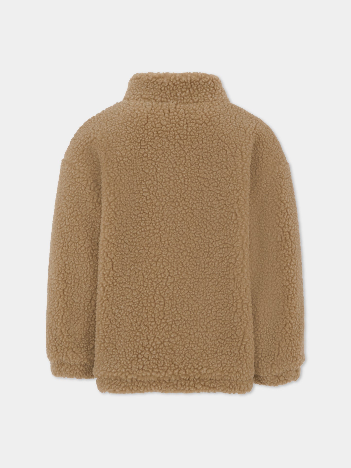 Ecopelliccia marrone per bambina con logo,Fendi Kids,JUA248 AUKQ F1S9S